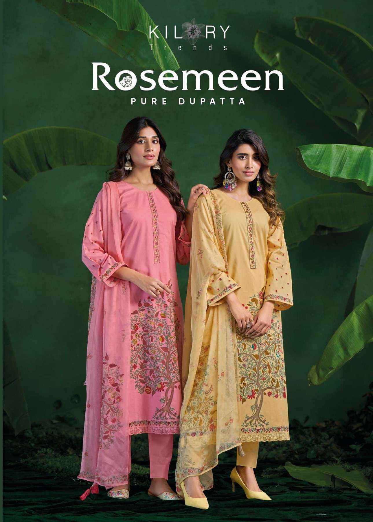 Kilory Trends Rosemeen Fancy Work Cotton Dress Material ( 4 Pcs Catalogue )