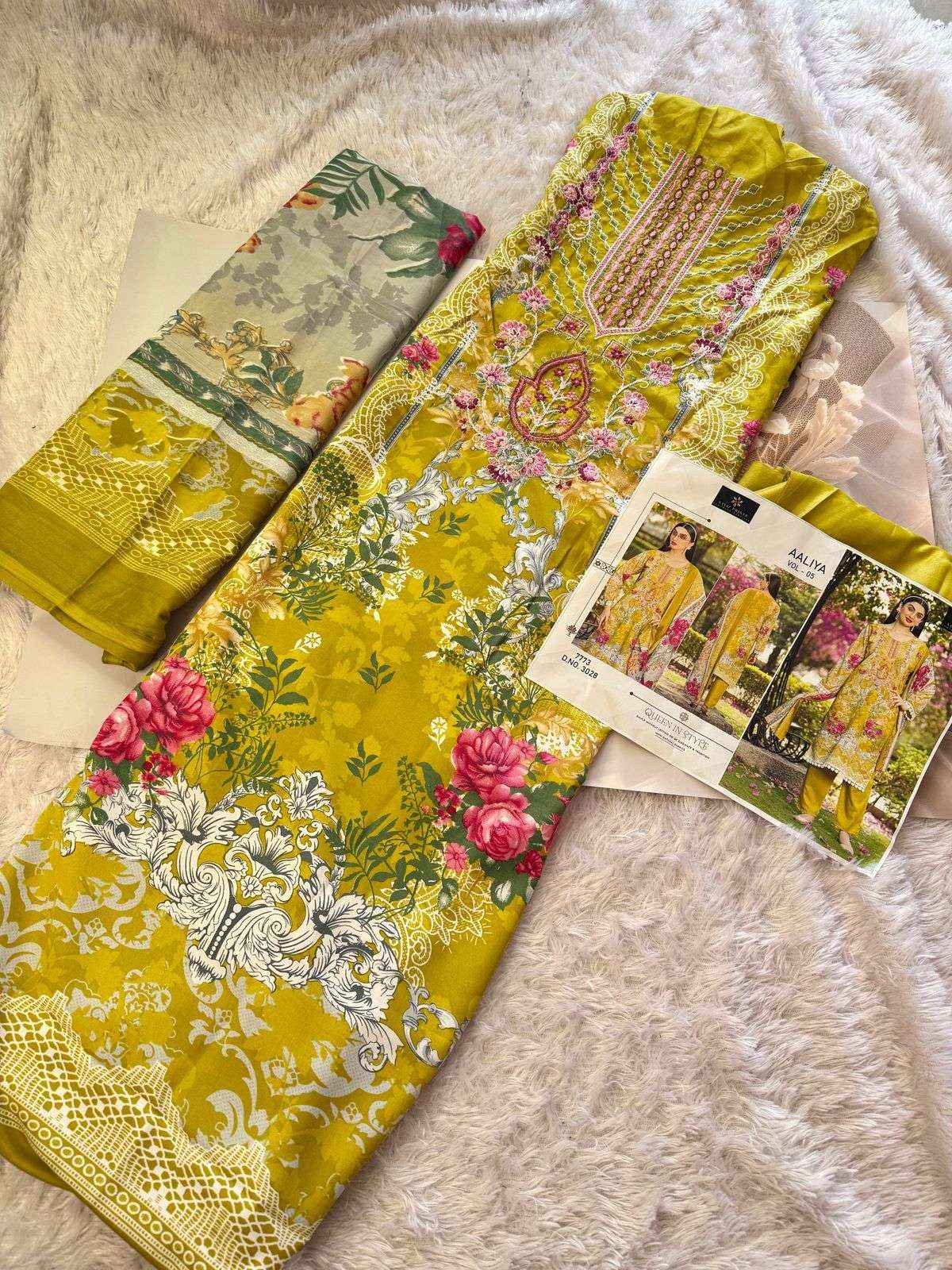 AALIZ AALIYA VOL 5 COTTON PAKISTANI SUITS WHOLESALE PRICE ( 4 PCS CATALOGUE )