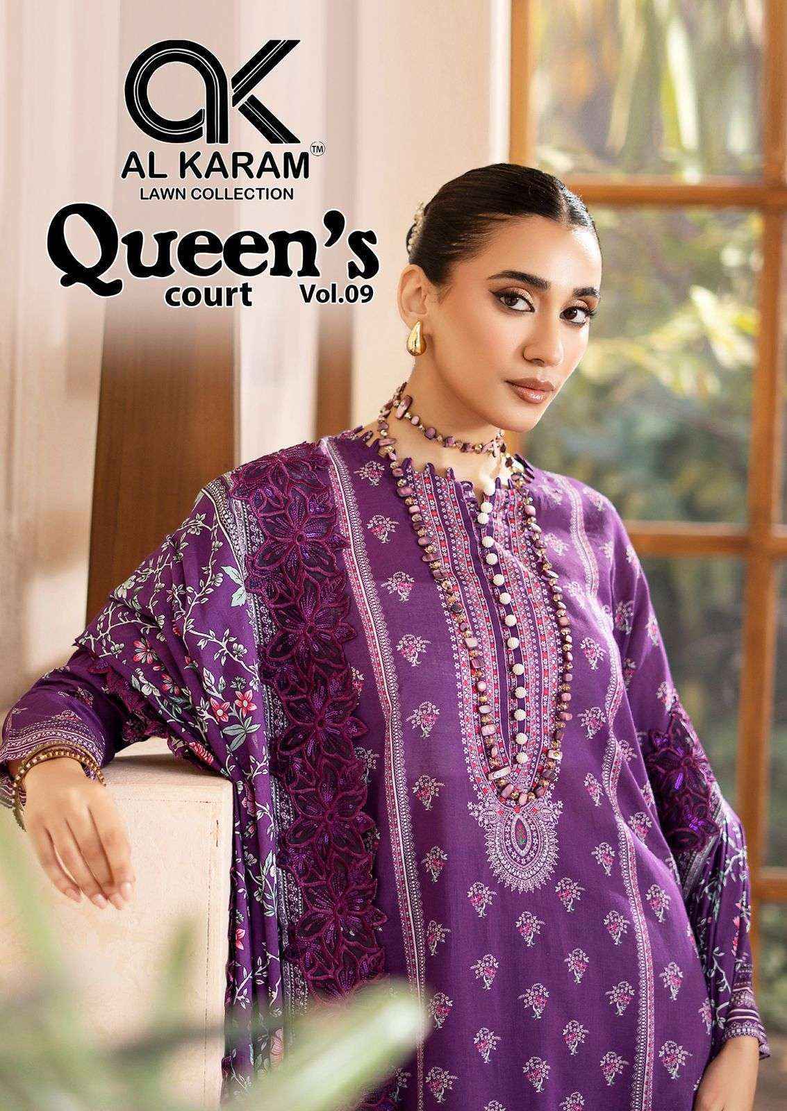 Al Karam Queens Court Vol 9 Cotton Pakistani Suits New Catalog ( 6 pcs Catalogue )