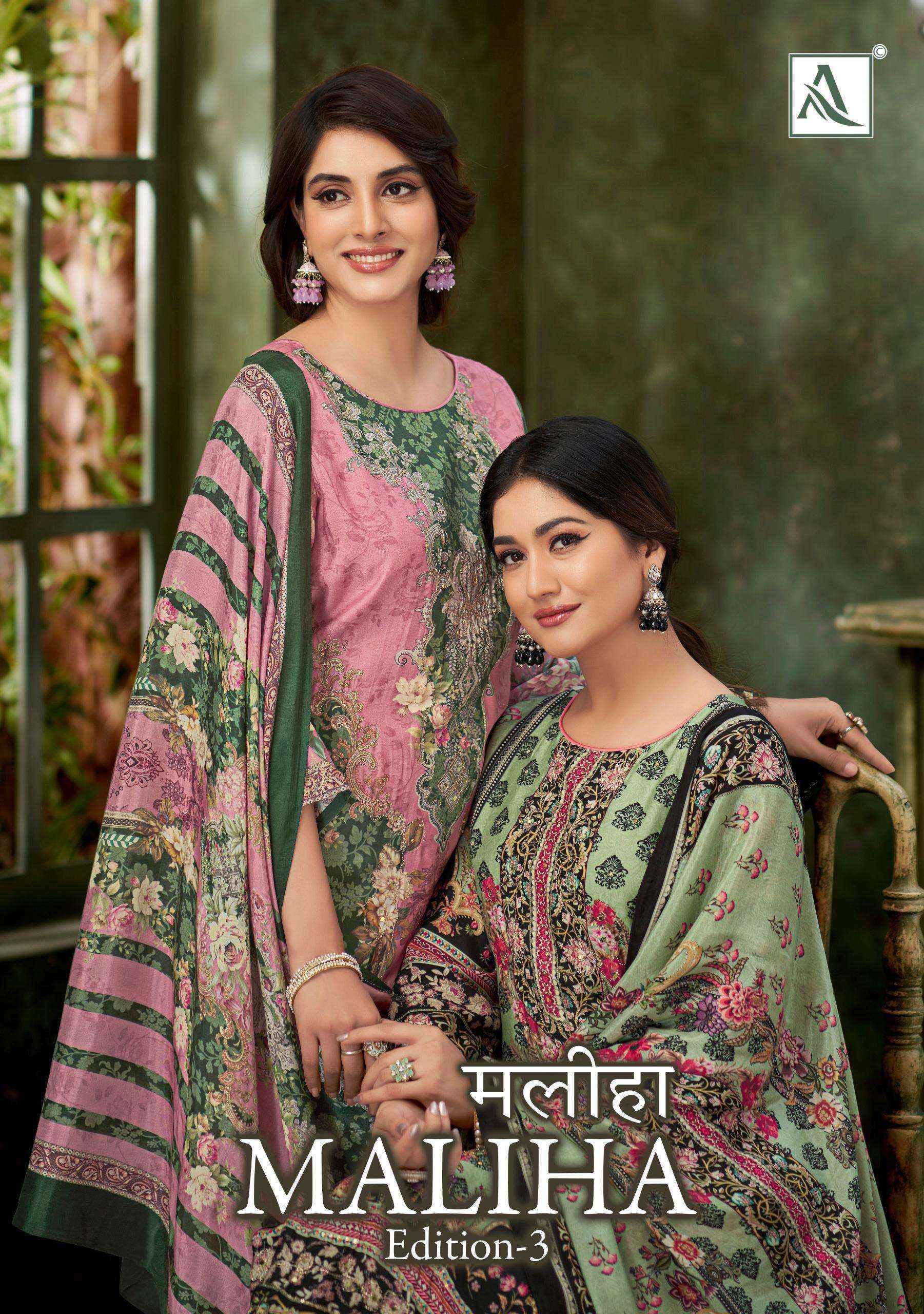 Alok Maliha Edition 3 Viscose Dress Material Wholesale Price ( 4 Pcs Catalog )