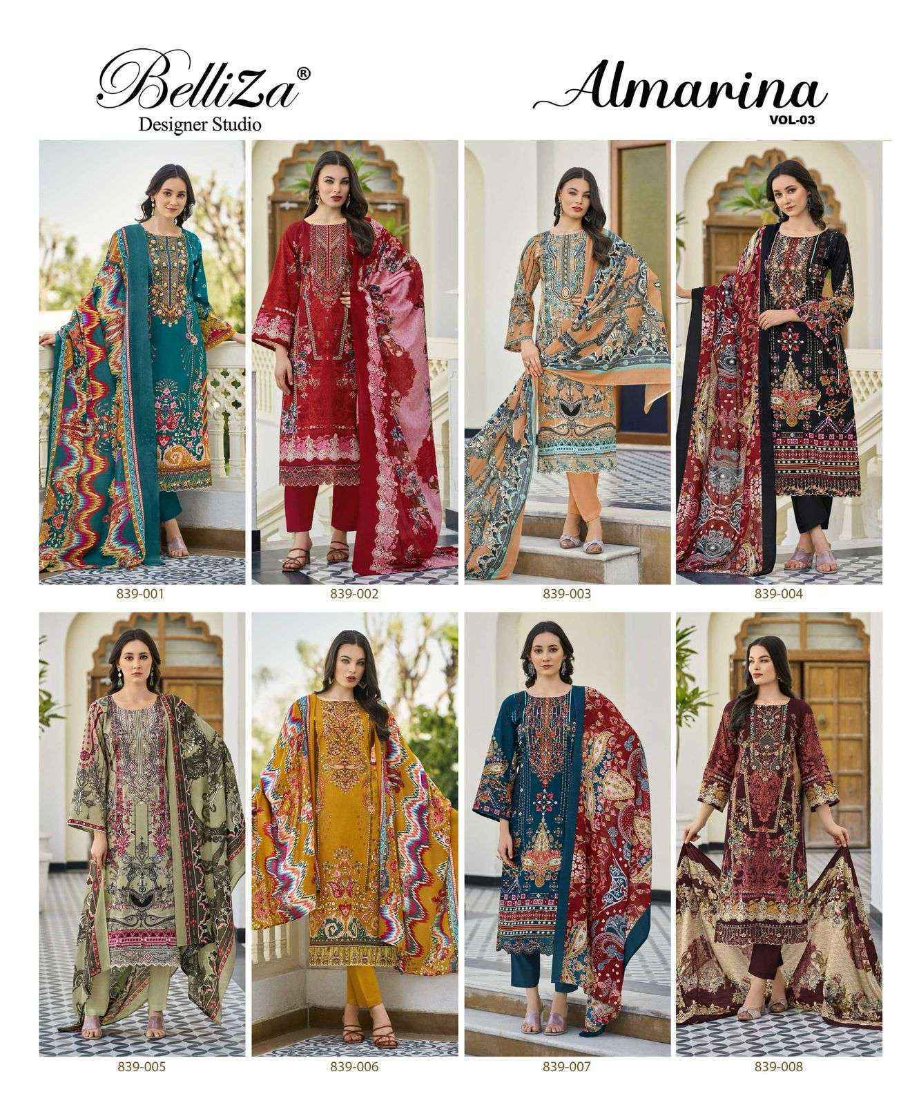 Belliza Almarina Vol 3 Cotton Dress Material Wholesale Price ( 8 pcs Cataloge )