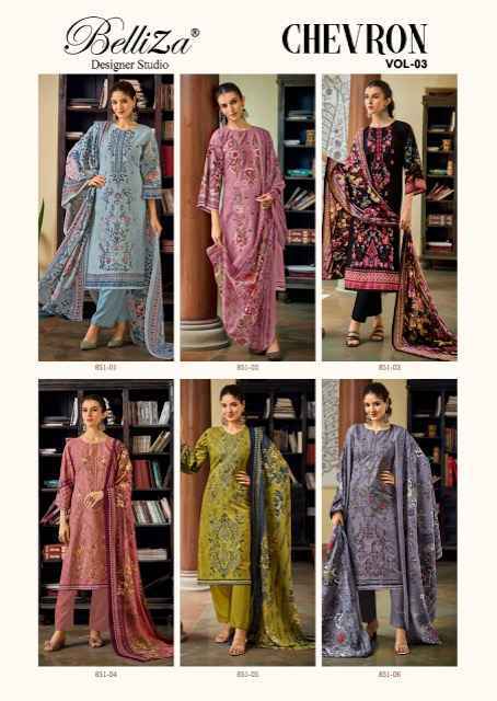 Belliza Designer Chevron Vol 3 Cotton Dress Material - Wholesale Catalog Surat ( 6 pcs Catalogue )