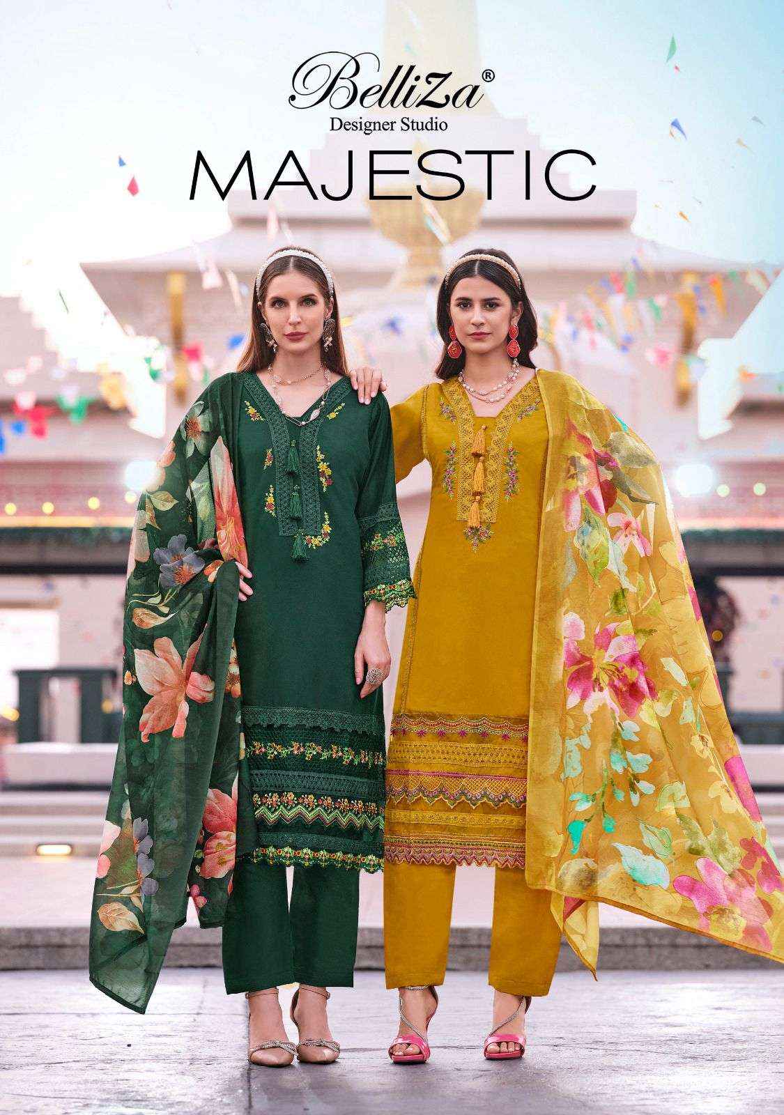 Belliza Majestic Pure Roman Silk Ladies Suits Wholesale Price ( 6 Pcs Catalogue )