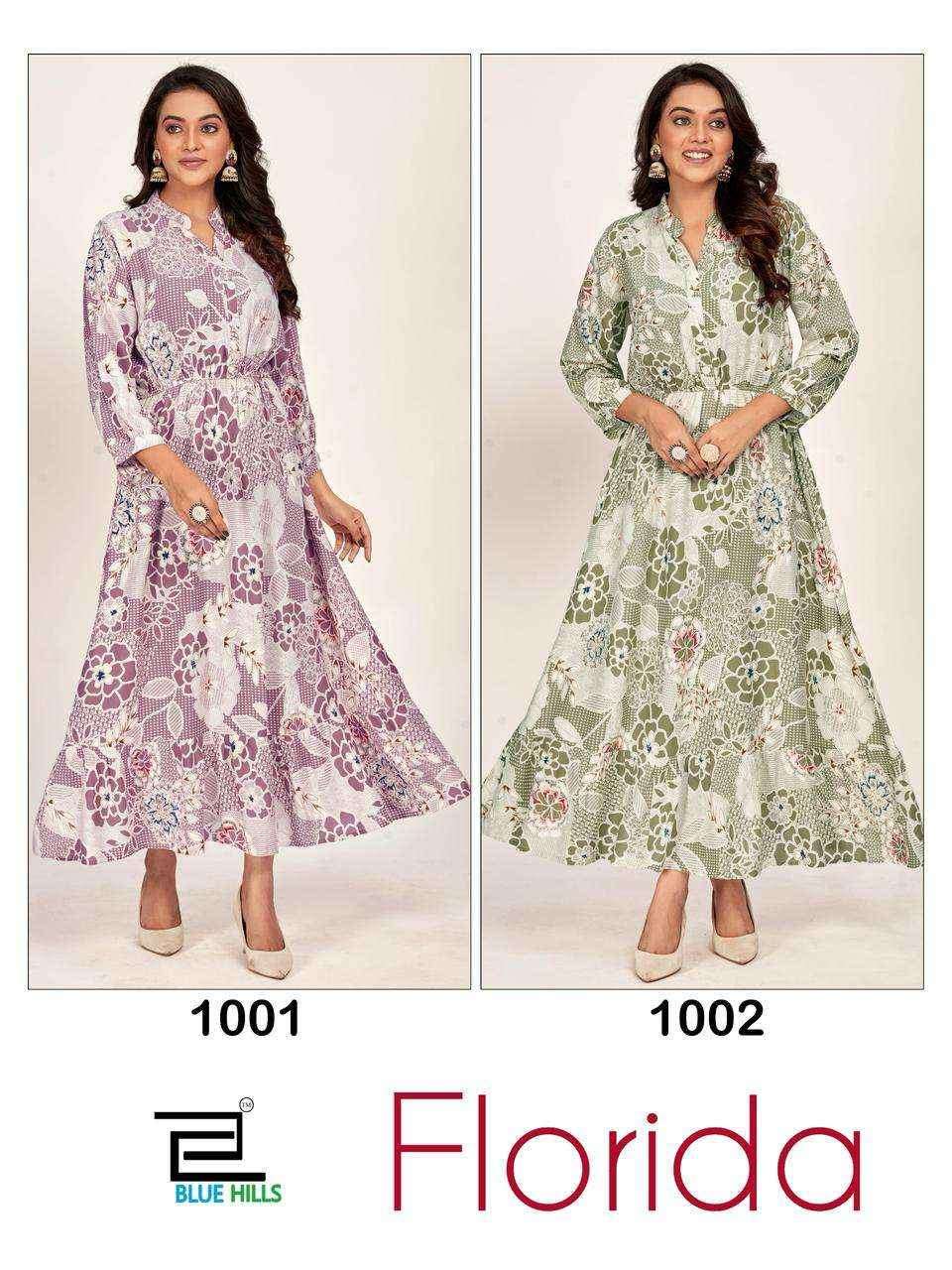 Blue Hills Florida Rayon gown Wholesale Price ( 8 Pcs Catalog )