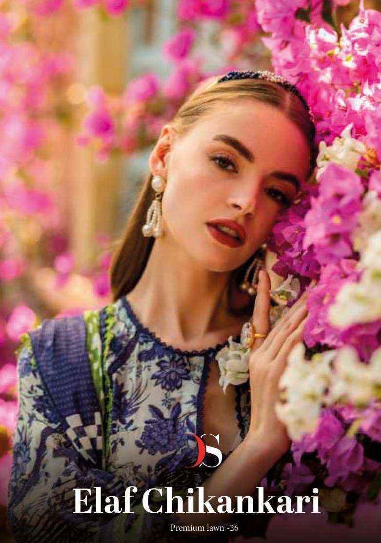 Deepsy suits Elaf Chikankari Premium Lawn-26 Cotton Pakistani Suits (7 pcs Catalogue)