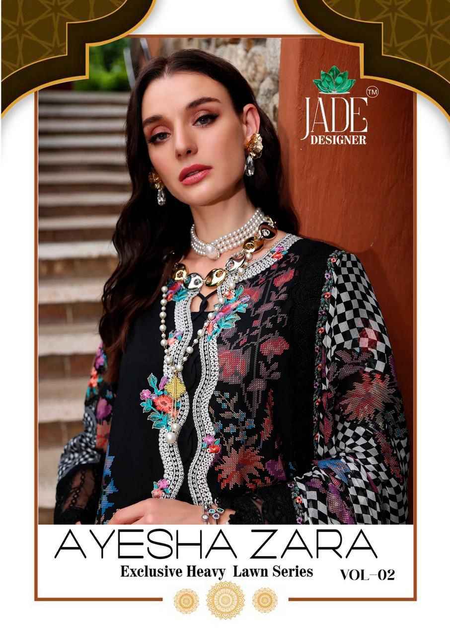 Jade Ayesha Zara Vol 2 Lawn Cotton Pakistani Suits Surat Wholesale ( 6 pcs Catalogue )