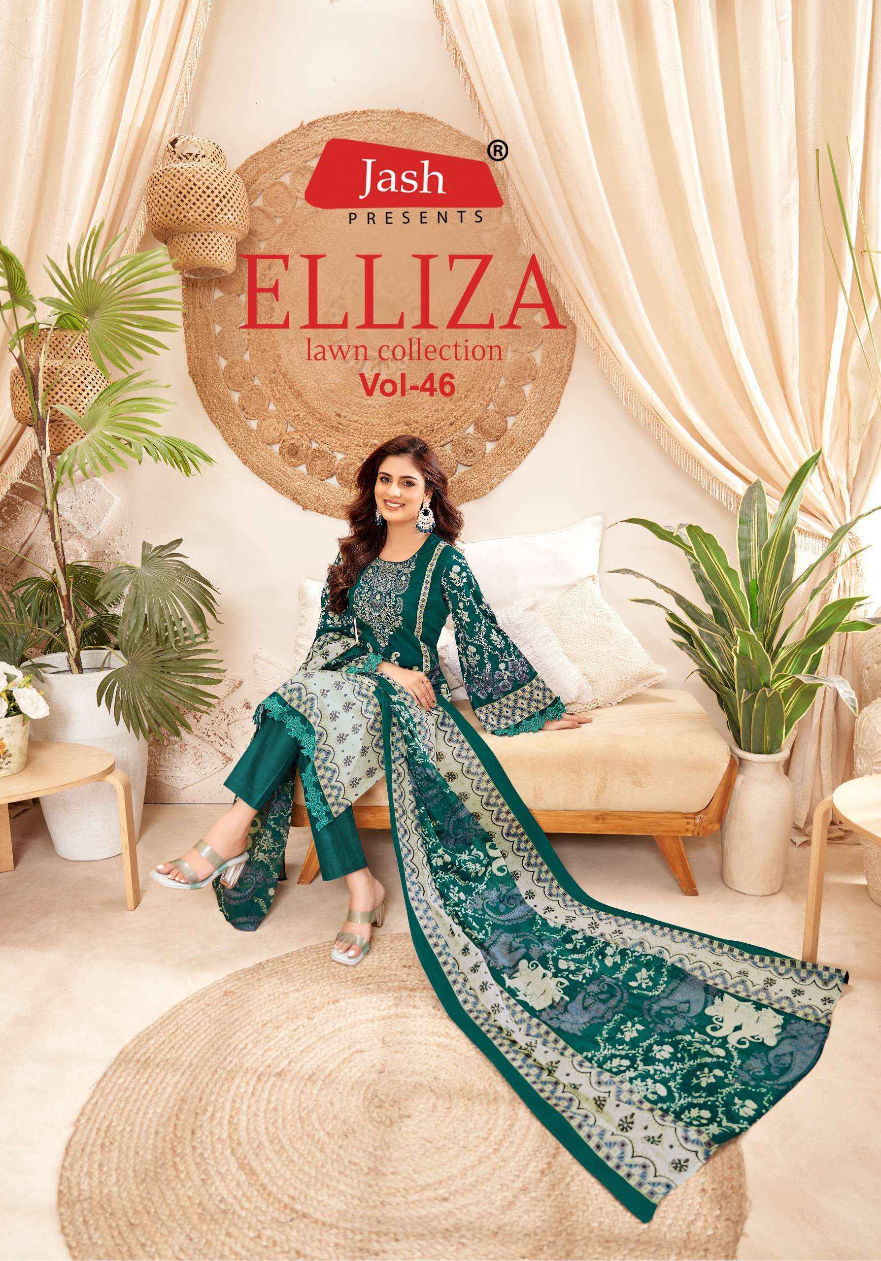 Jash cotton Elliza Vol 46 Cotton Pakistani Salwar Suits Wholesale ( 10 pcs Catalogue )