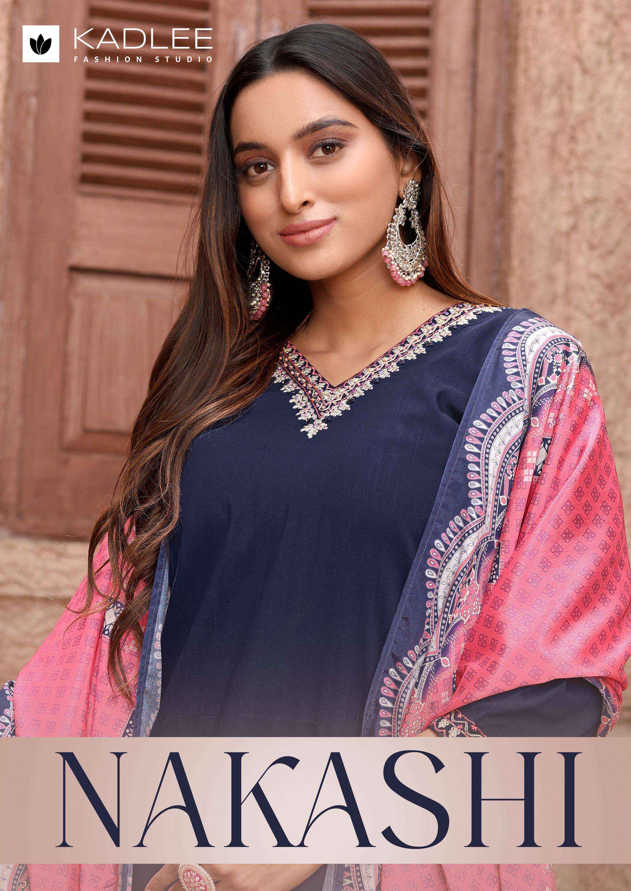 KADLEE NAKASHI COTTON FANCY WORKS LADIES KURTI COMBO SET ( 4 PCS CATALOG )
