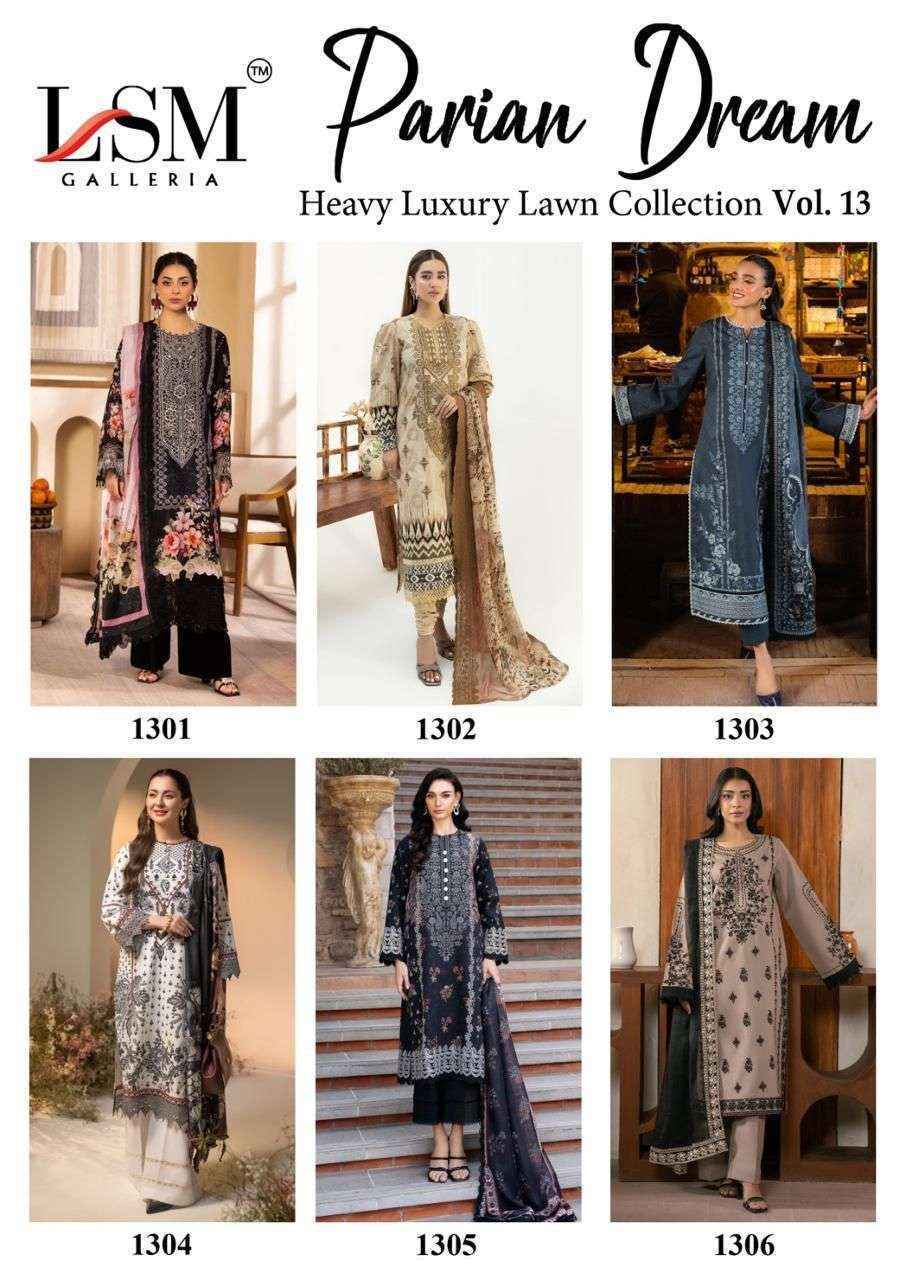 LSM Galleria Parian Dream Vol 13 Lawn Pakistani Suits ( 6 pcs Catalogue )