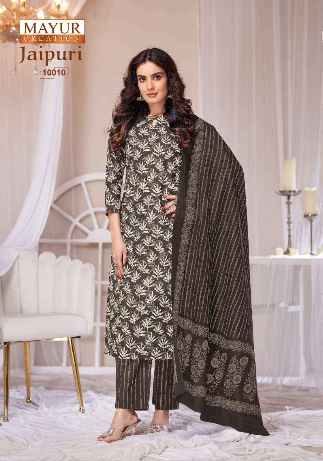 MAYUR CREATION JAIPURI VOL 10 READY MADE COLLECTION WHOLESALE RATE ( 10 PCS CATALOG )