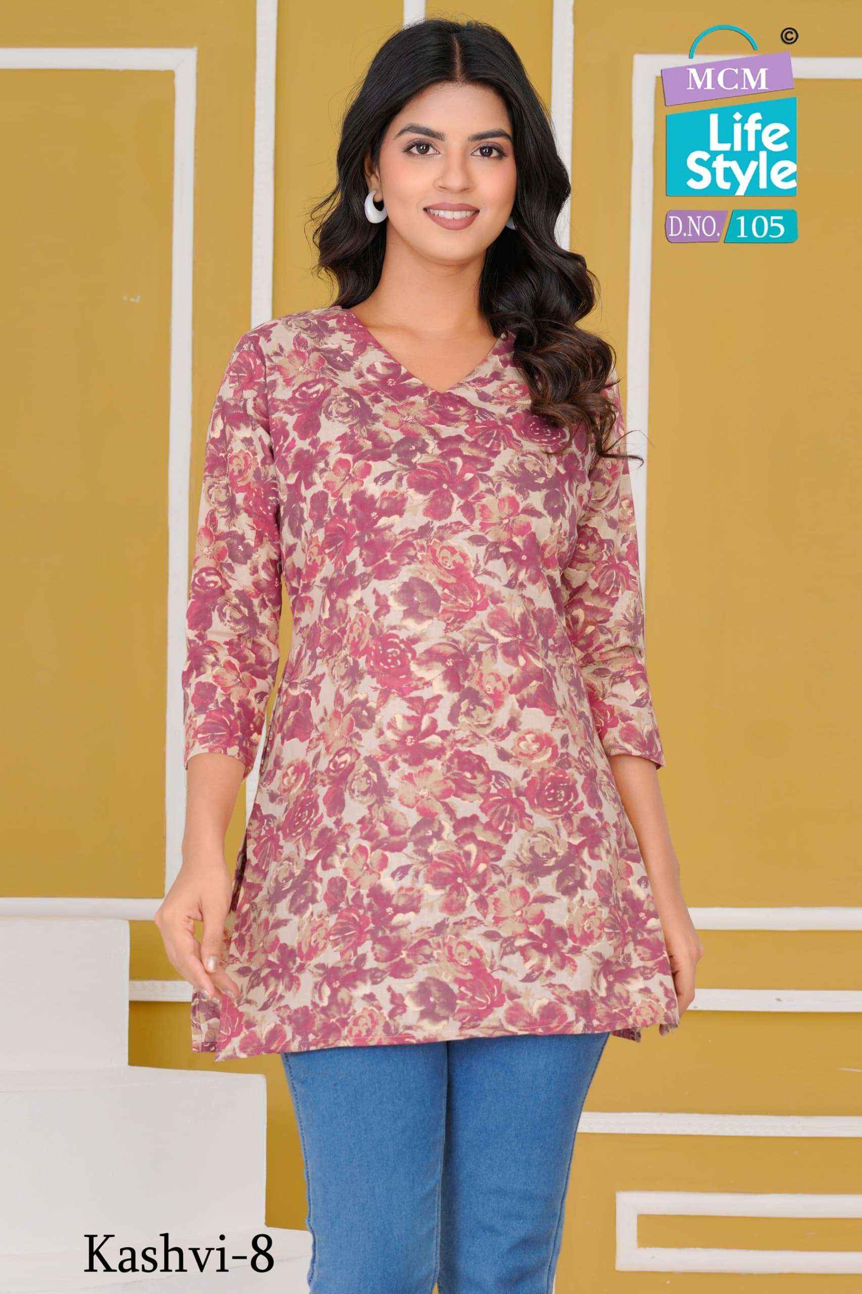MCM LIFESTYLE KASHVI VOL 8 COTTON PRINT FANCY TOP WHOLESALE RATE ( 10 PCS CATALOG )