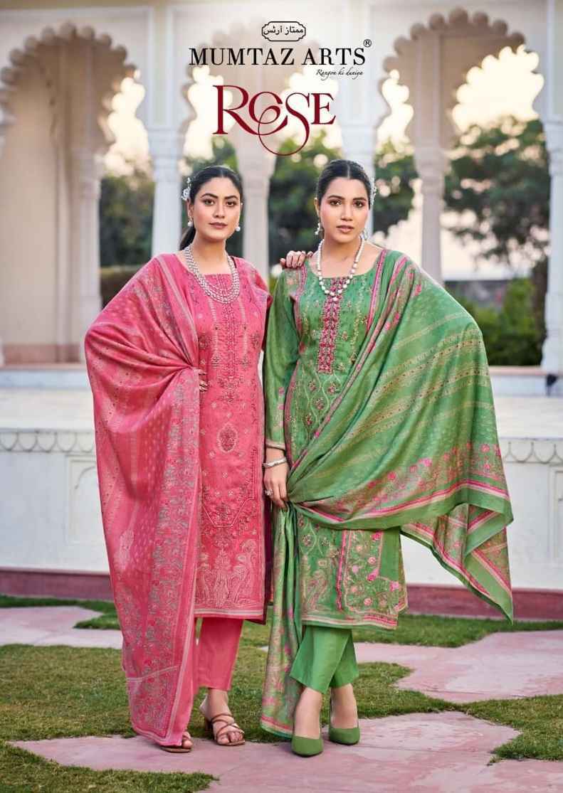 Mumtaz Arts Rose Jam Satin Dress Material New Catalog ( 6 pcs Catalogue )