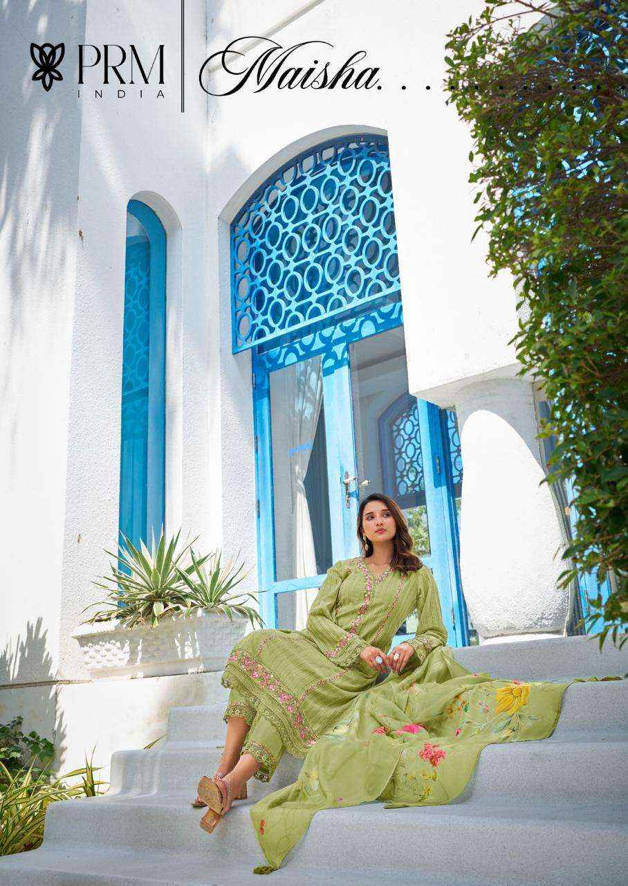 PRM INDIA MAISHA EMBROIDERY DESIGNER READY MADE LADIES SUIT WhOLESALE RATE ( 6 PCS CATALOG )