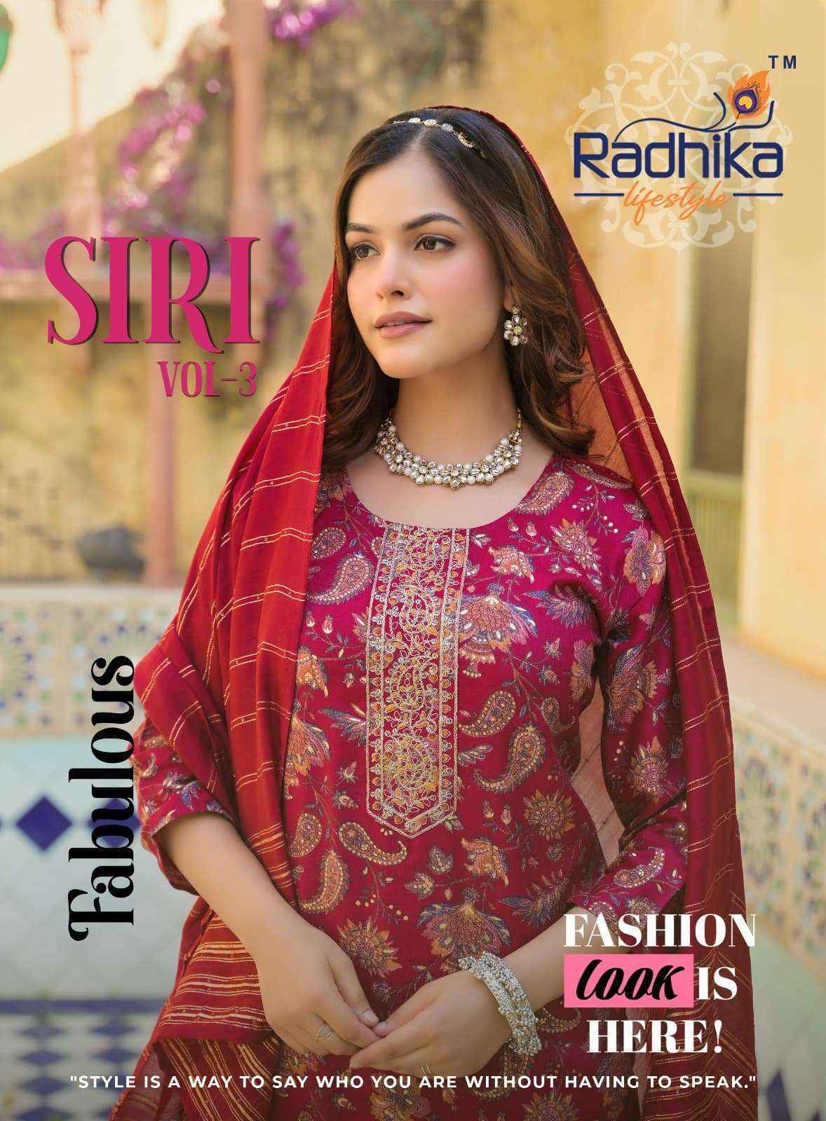 Radhika Lifestyle Siri Vol 3 Rayon Readymade Suit Wholesale Rate ( 8 Pcs Catalog )