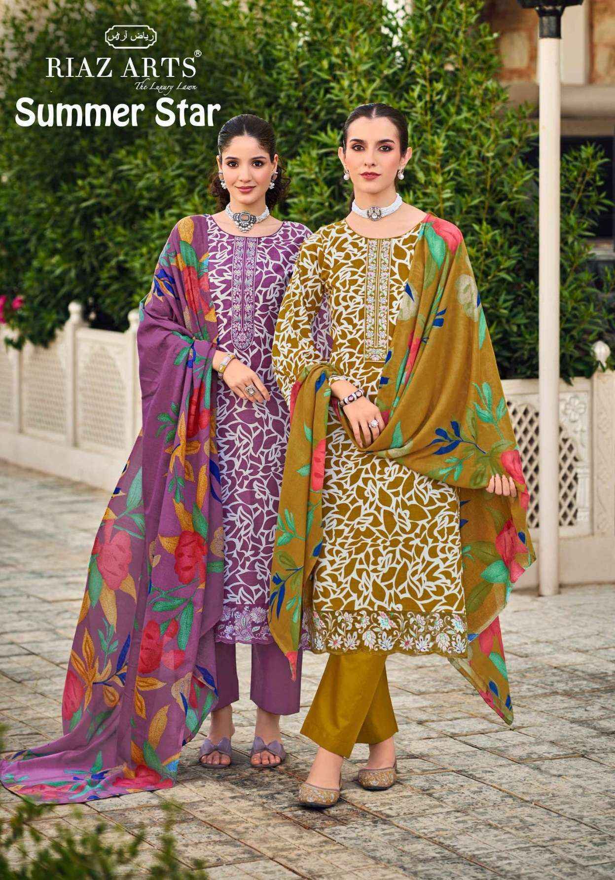 Riaz Arts Summer Star Lawn Cotton Suit New Catalog Wholesale Surat (  6 pcs Catalogue )