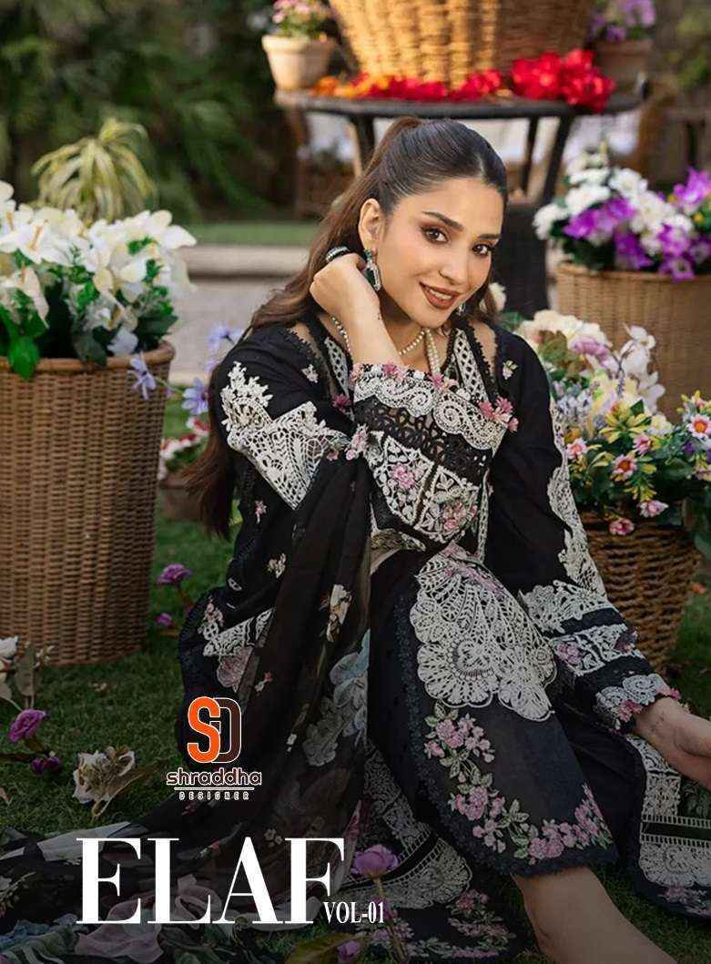 Shraddha Designer Elaf Vol 1 Cotton Pakistani suits ( 4 pcs Catalogue )