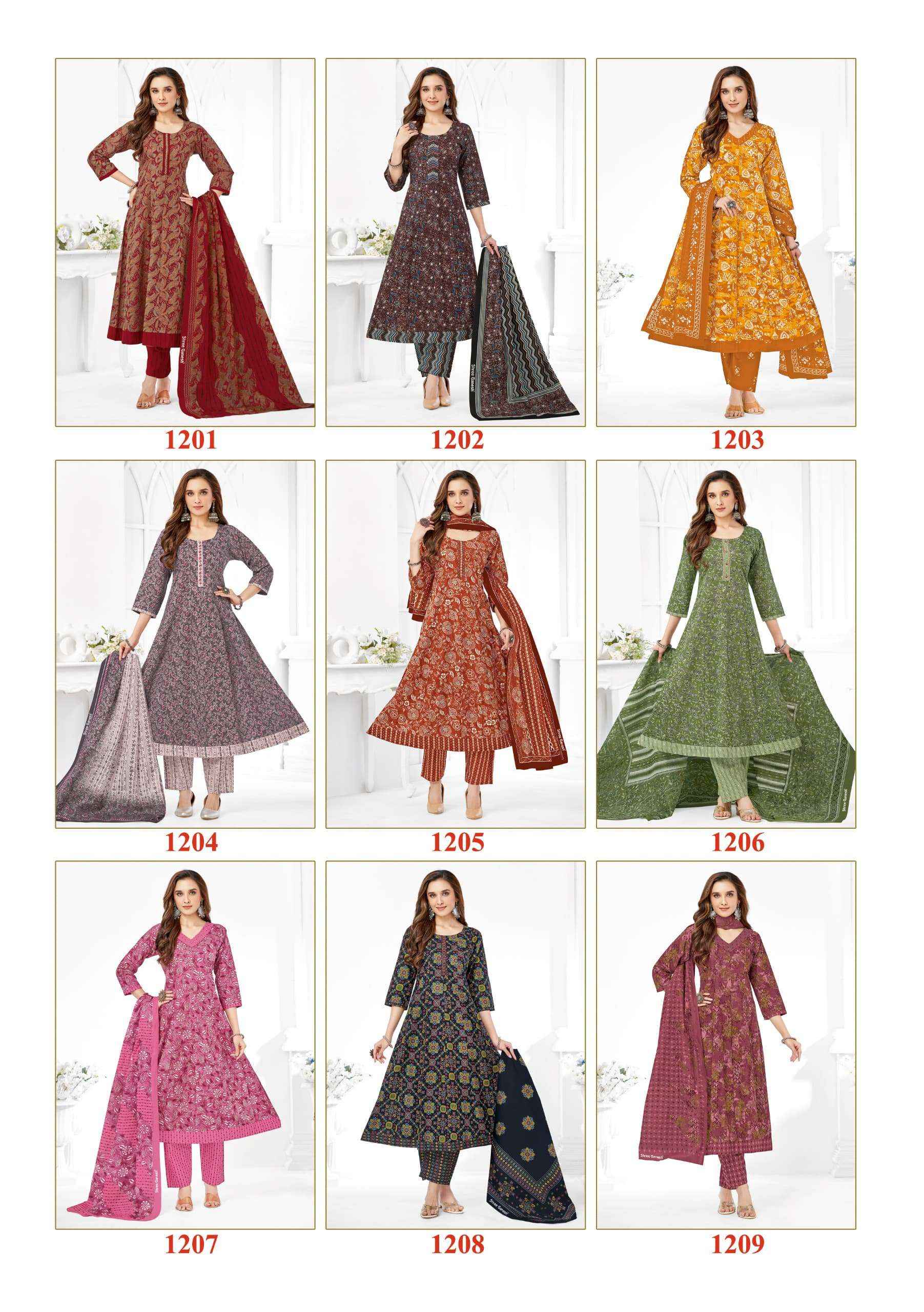 SHREE GANESH ZEENAT VOL 2 COTTON PRINT ANARKALI STYLE LADIES READYMADE SUIT WHOLESALE PRICE ( 9 PCS CATALOG )