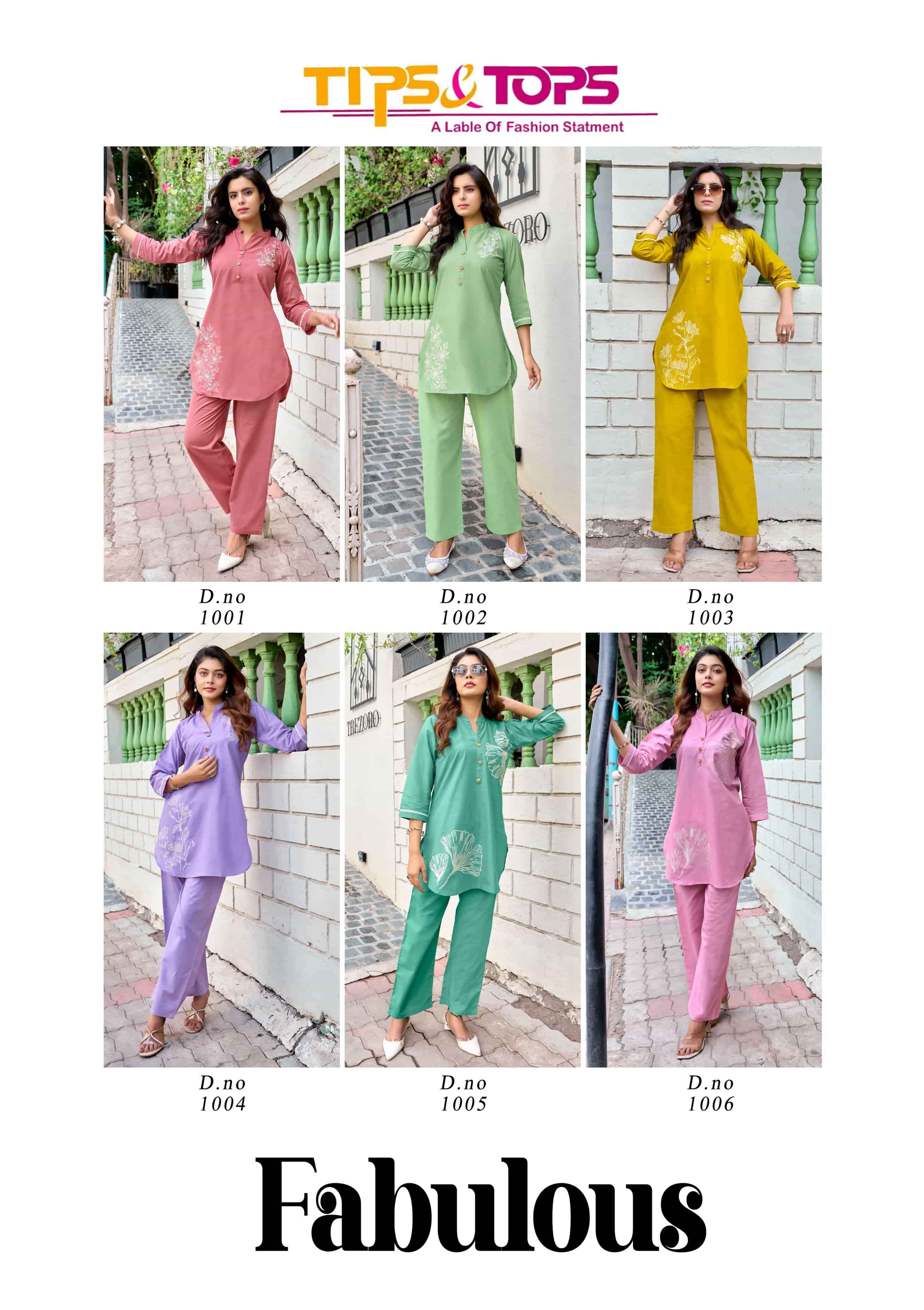 Tips And Tops Fabulous Stylish Cord Set Catalog Wholesale Price ( 6 Pcs Catalog )