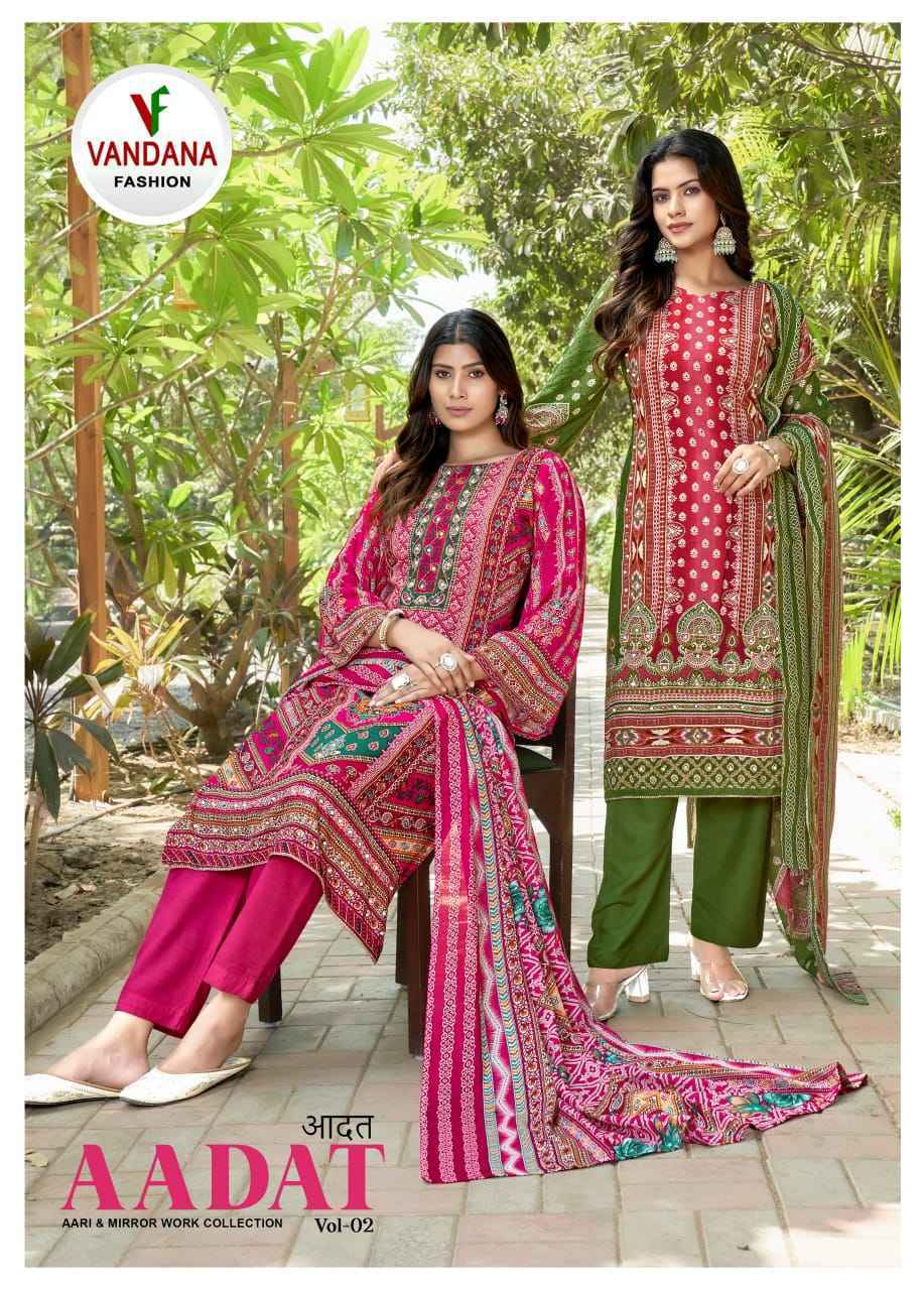 Vandana Fashion Aadat Vol 2 Viscouse Rayon Pakistani Suits ( 6 pcs Catalogue )