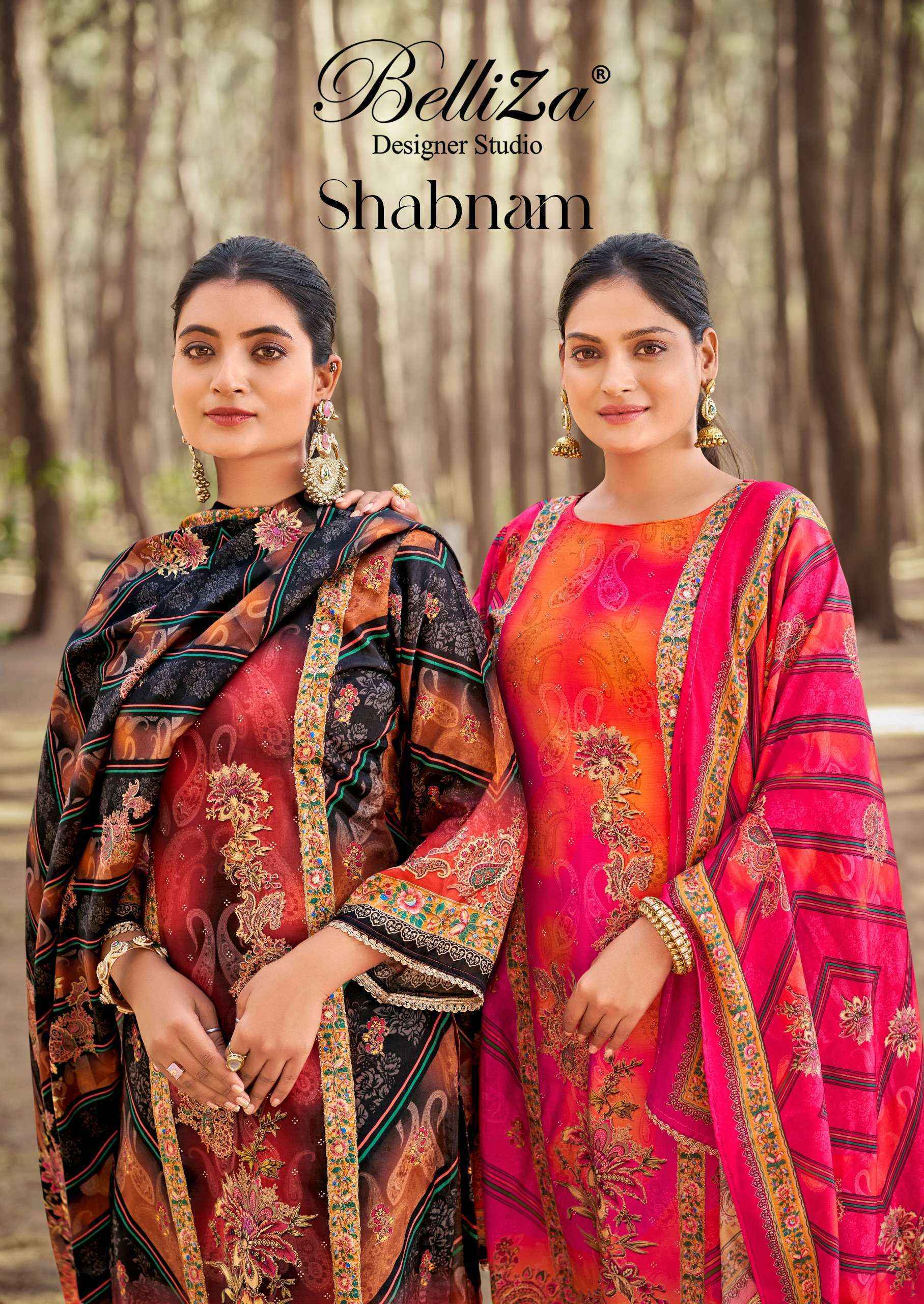 Belliza Designer Shabnam Viscose Muslin Dress Material Surat Wholesale ( 3 pcs Catalogue