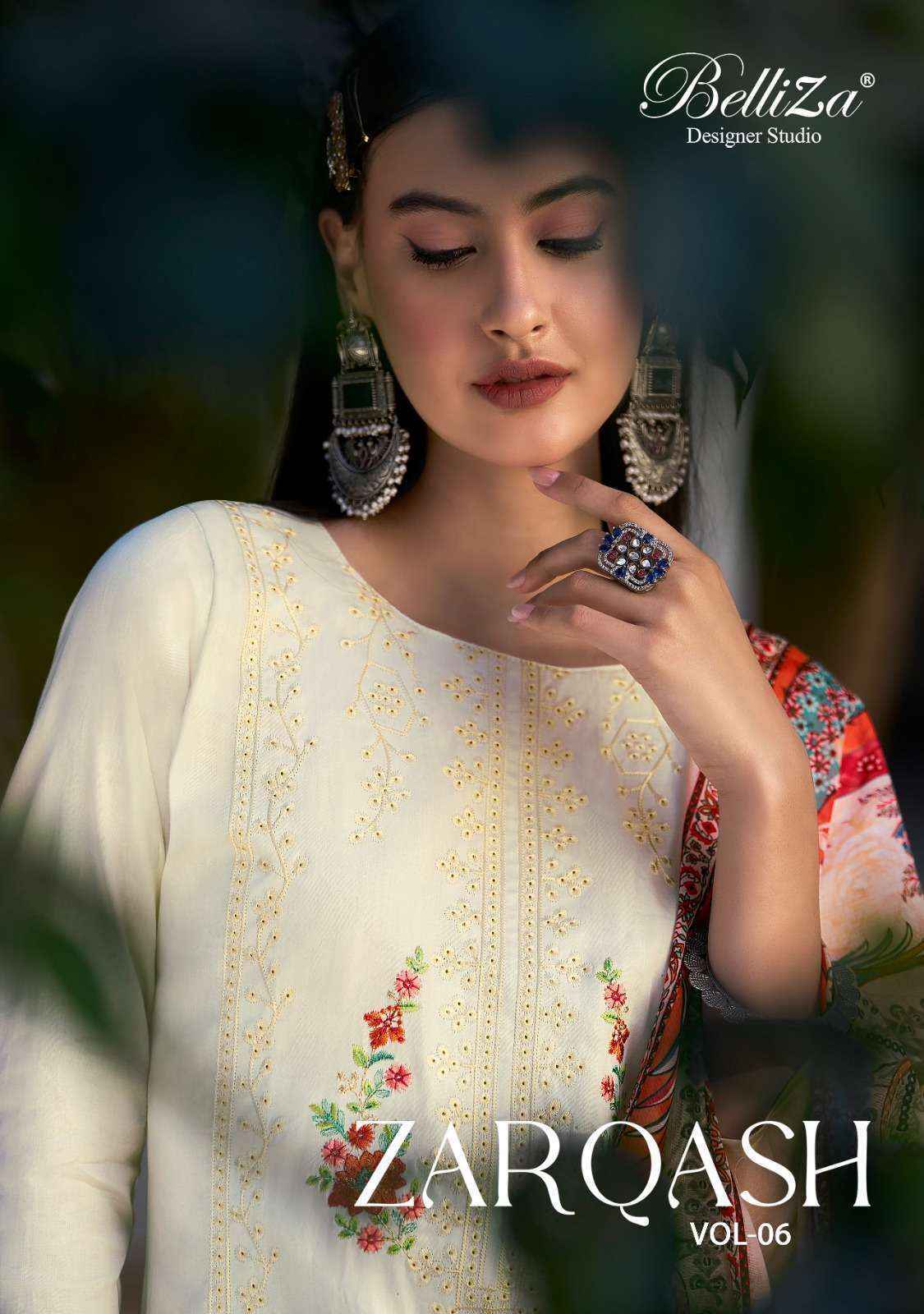 Belliza Zarqash Vol 6 Wholesale Jam Satin Pakistani Suit ( 6 pcs Catalogue