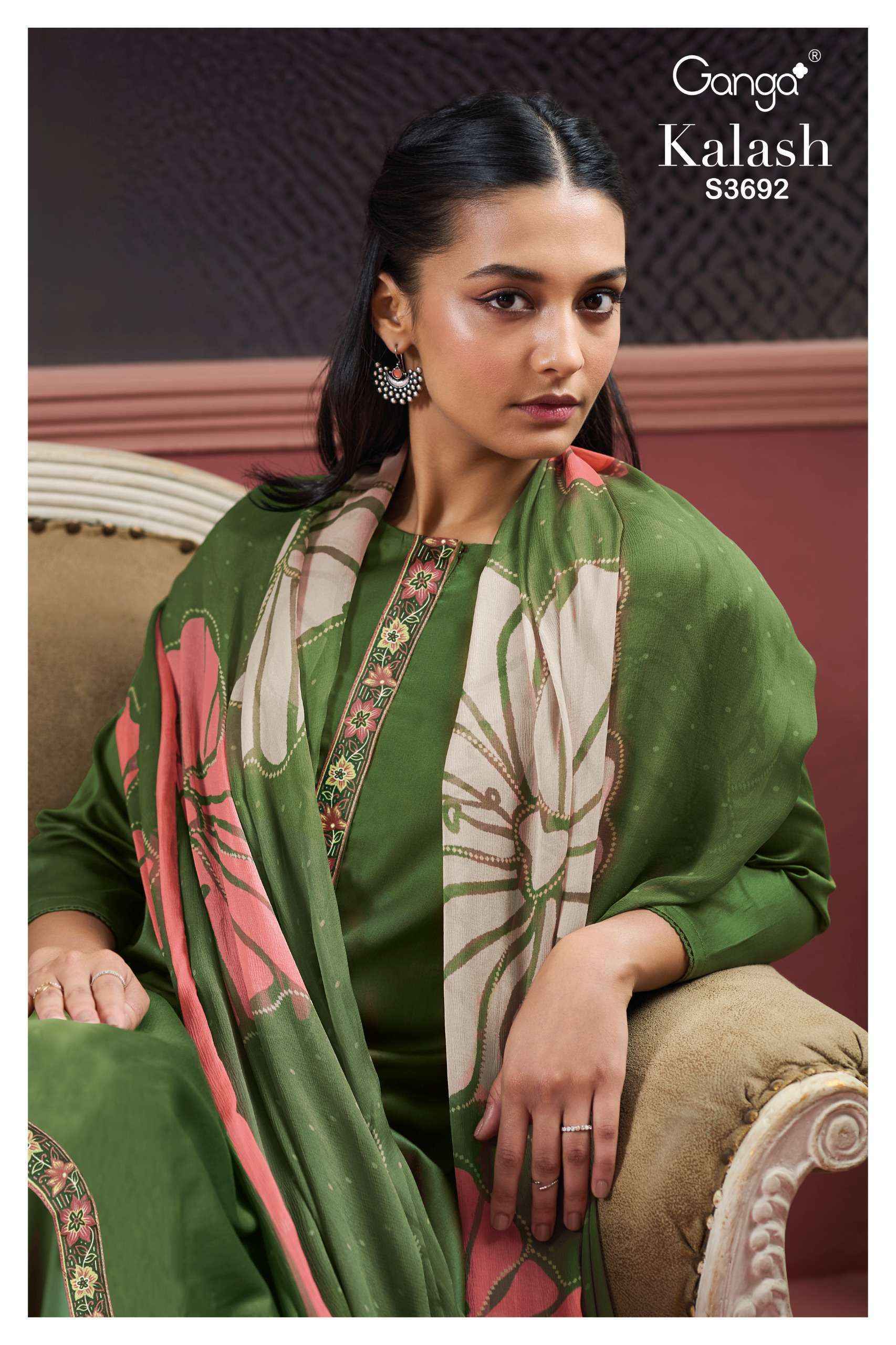 Ganga Kalash 3692 Cotton Silk Dress Material Wholesale Price ( 4 Pcs Catalog )