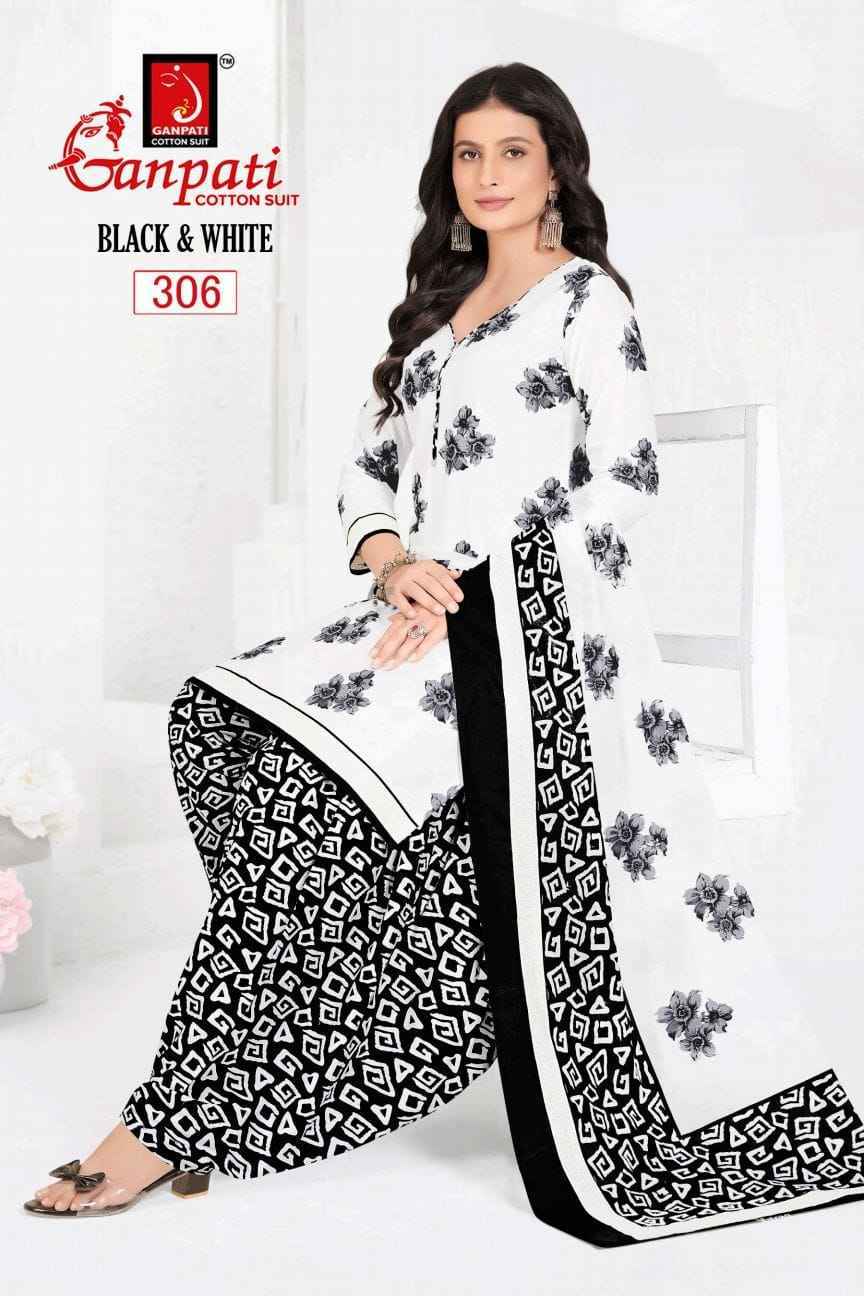 Ganpati Black & White Vol 3 Cotton Dress Material Wholesale surat ( 6 pcs Catalogue )