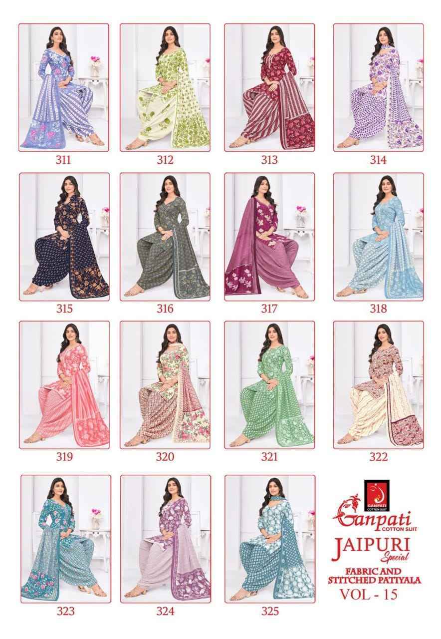 Ganpati Jaipuri Special Patiyala Vol 15 Cotton Dress Material ( 15 pcs Catalogue )