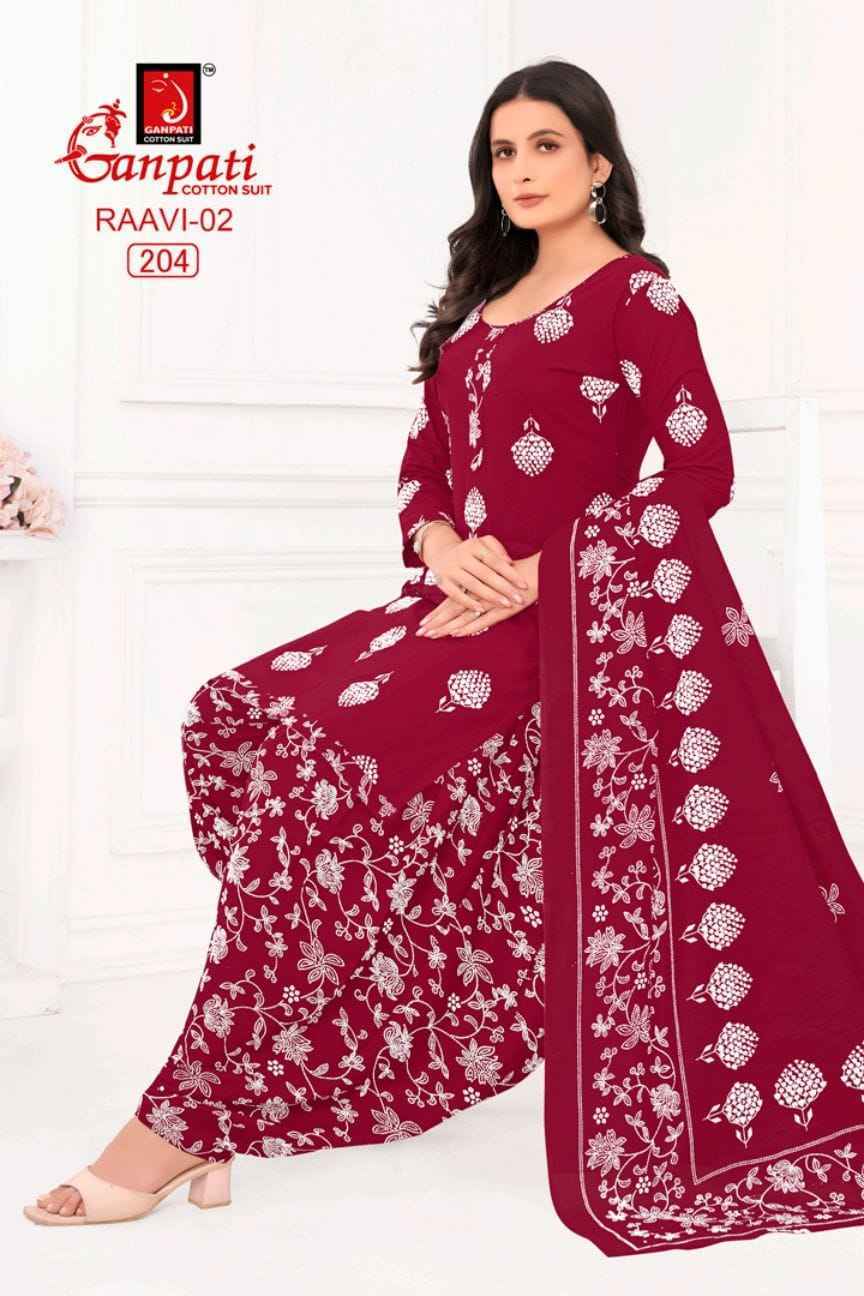 Ganpati Raavi Vol 2 Cotton Patiyala Salwar Suit Wholesale Surat Market ( 6 pcs Catalogue )