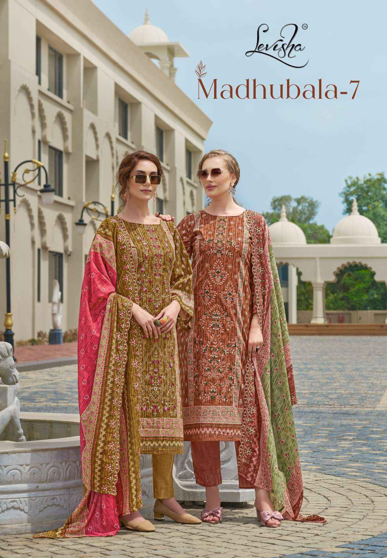 Levisha Madhubala Vol 7 Cambric Cotton Dress Materia Wholesale Price ( 8 Pcs Catalog )