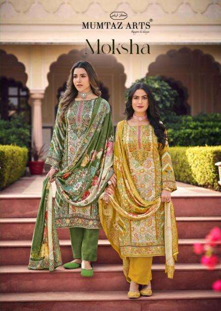 Mumtaz Arts Moksha Jam Satin Dress Materilal Wholesale Price ( 4 Pcs Catalog )