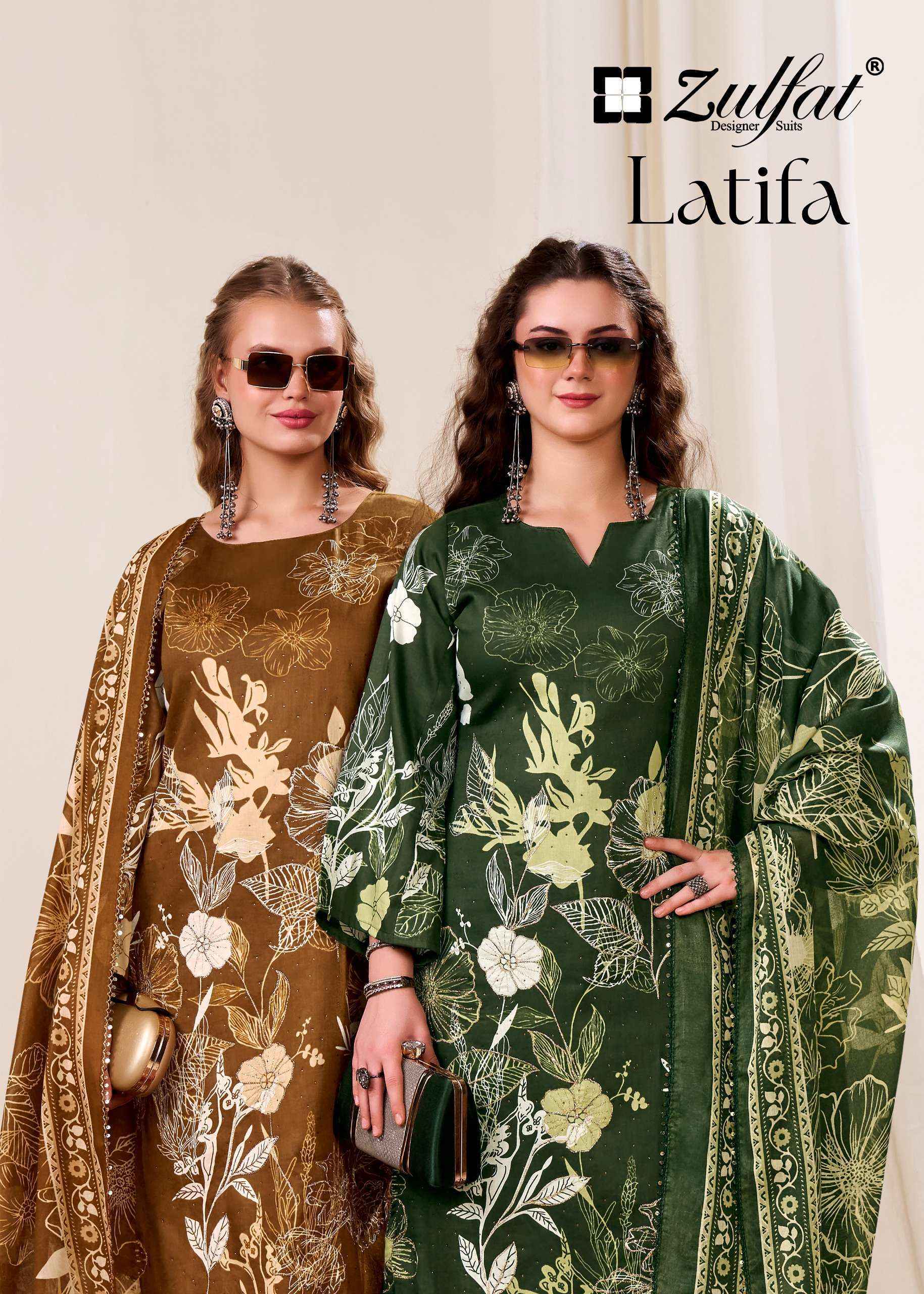 Zulfat Latifa Jam Cotton Dress Material 4 pcs Catalogue