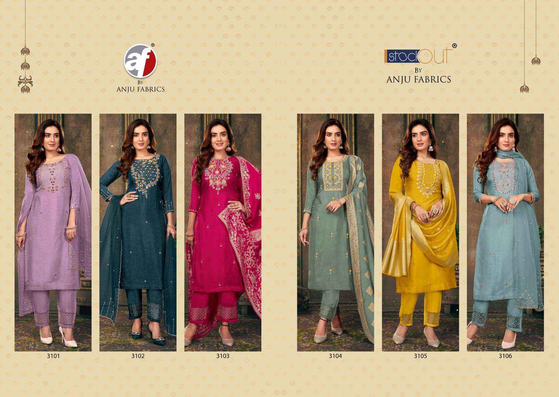 Anju Fabrics Shehnai Vol 5 Readymade Viscose Dress 6 pcs Catalogue