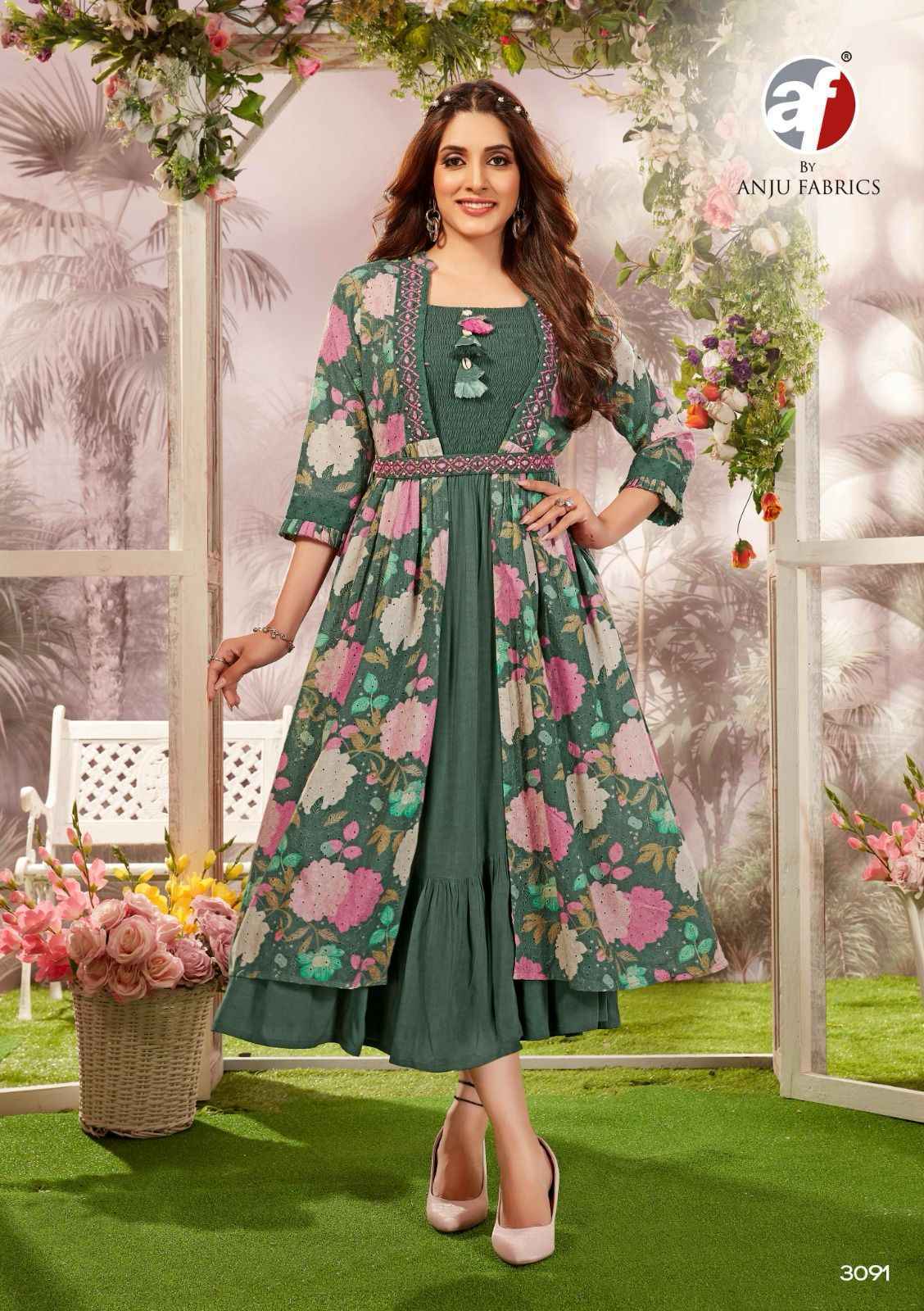 Anju Fabrics Shrill Girl Cotton Mindi Gown 4 pcs Catalogue - Wholesale Factory