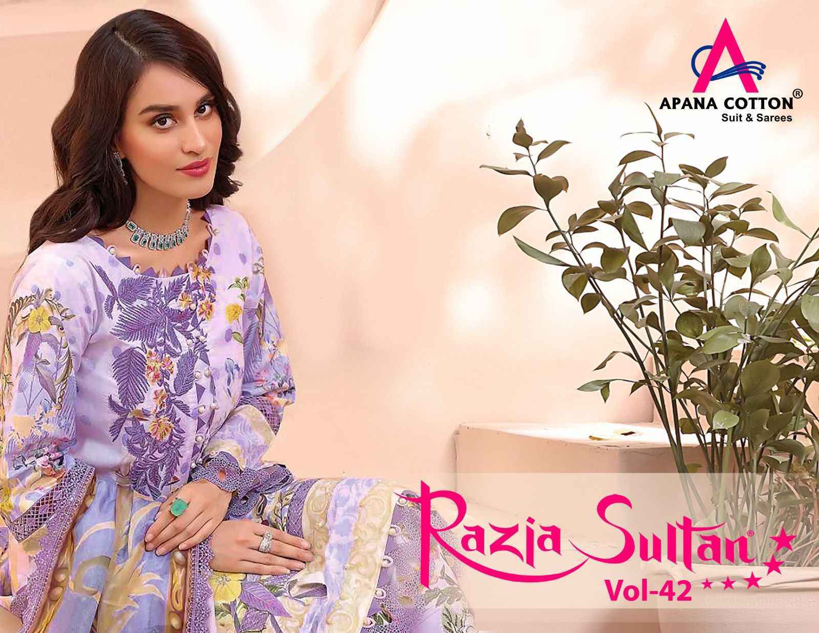 Apana Cotton Razia Sultan Vol 42 Cotton Dress Material Wholesale Factory Price