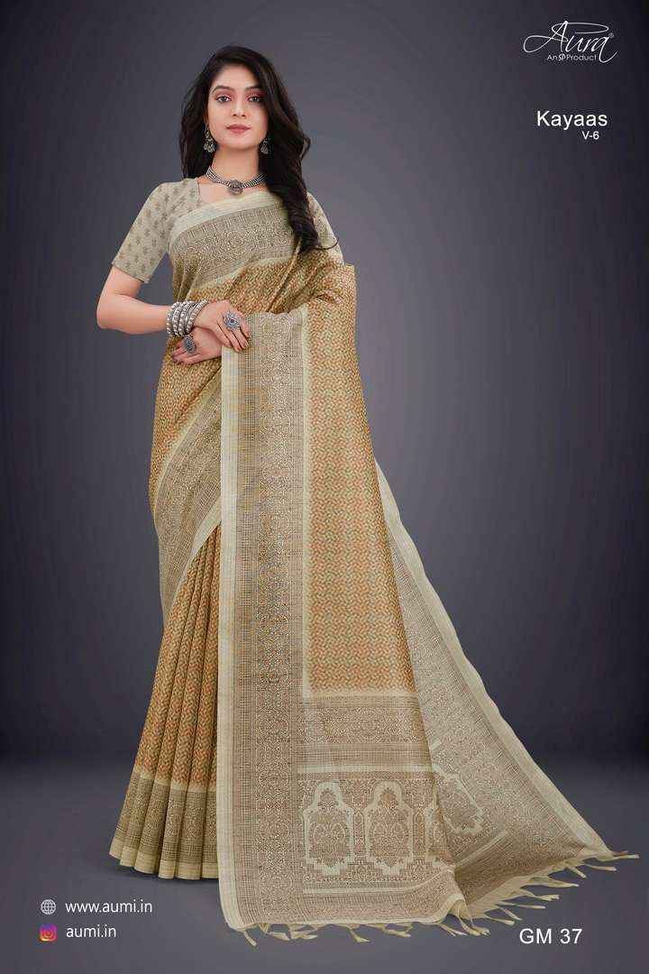 AURA KAYAAS VOL 6 CASUAL WEAR FANCY SAREES WHOLESALE FACTORY PRICE