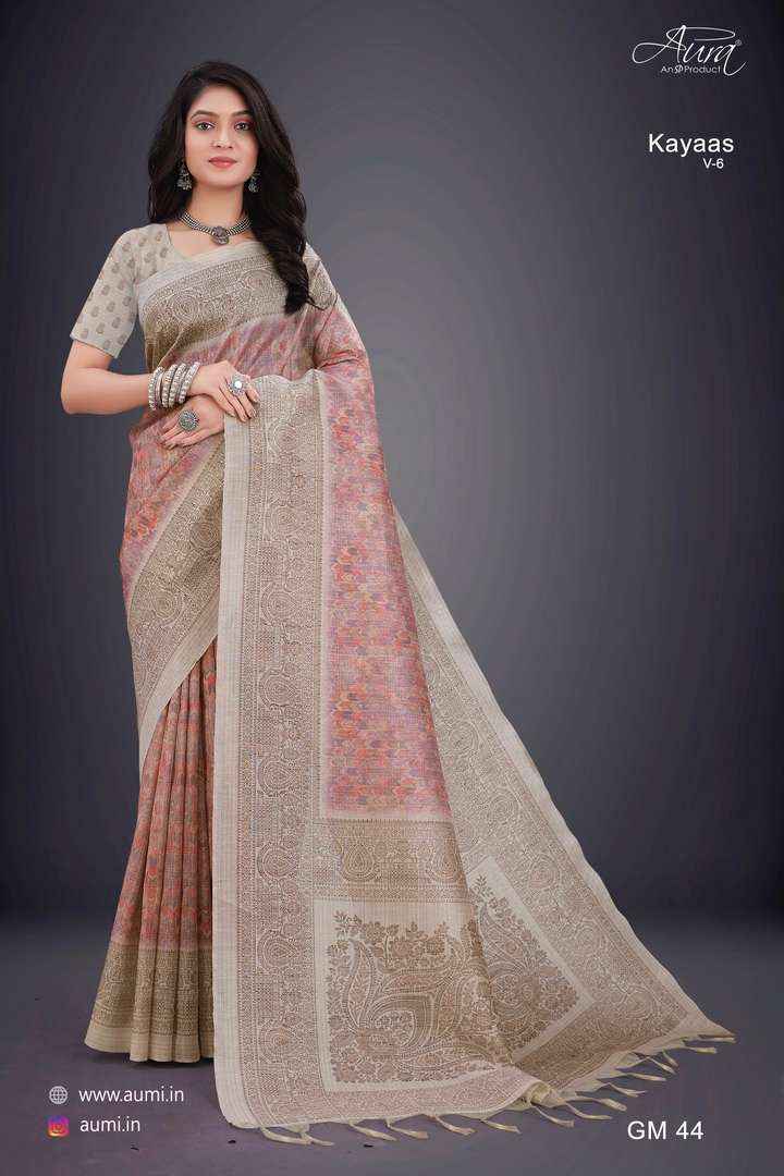 AURA KAYAAS VOL 6 CASUAL WEAR FANCY SAREES WHOLESALE FACTORY PRICE