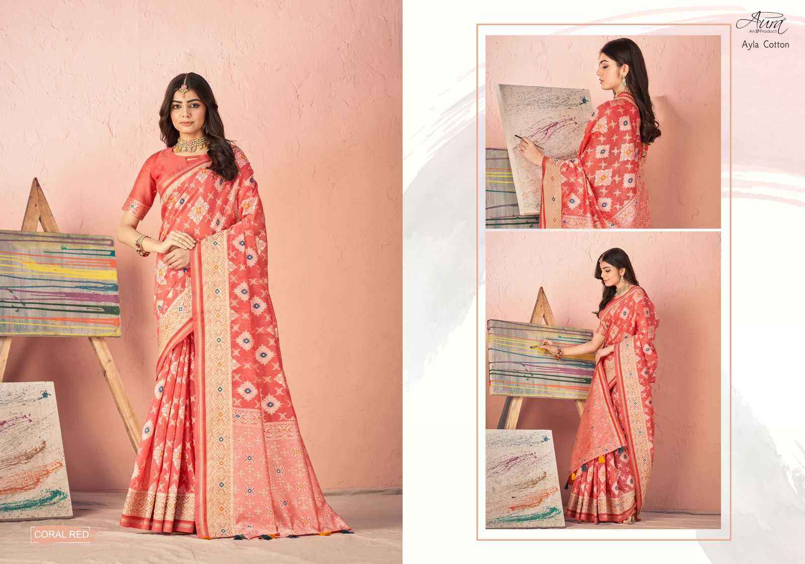 AURA SAREE AYLA COTTON COMFORTABLE TO WEAR SAREES