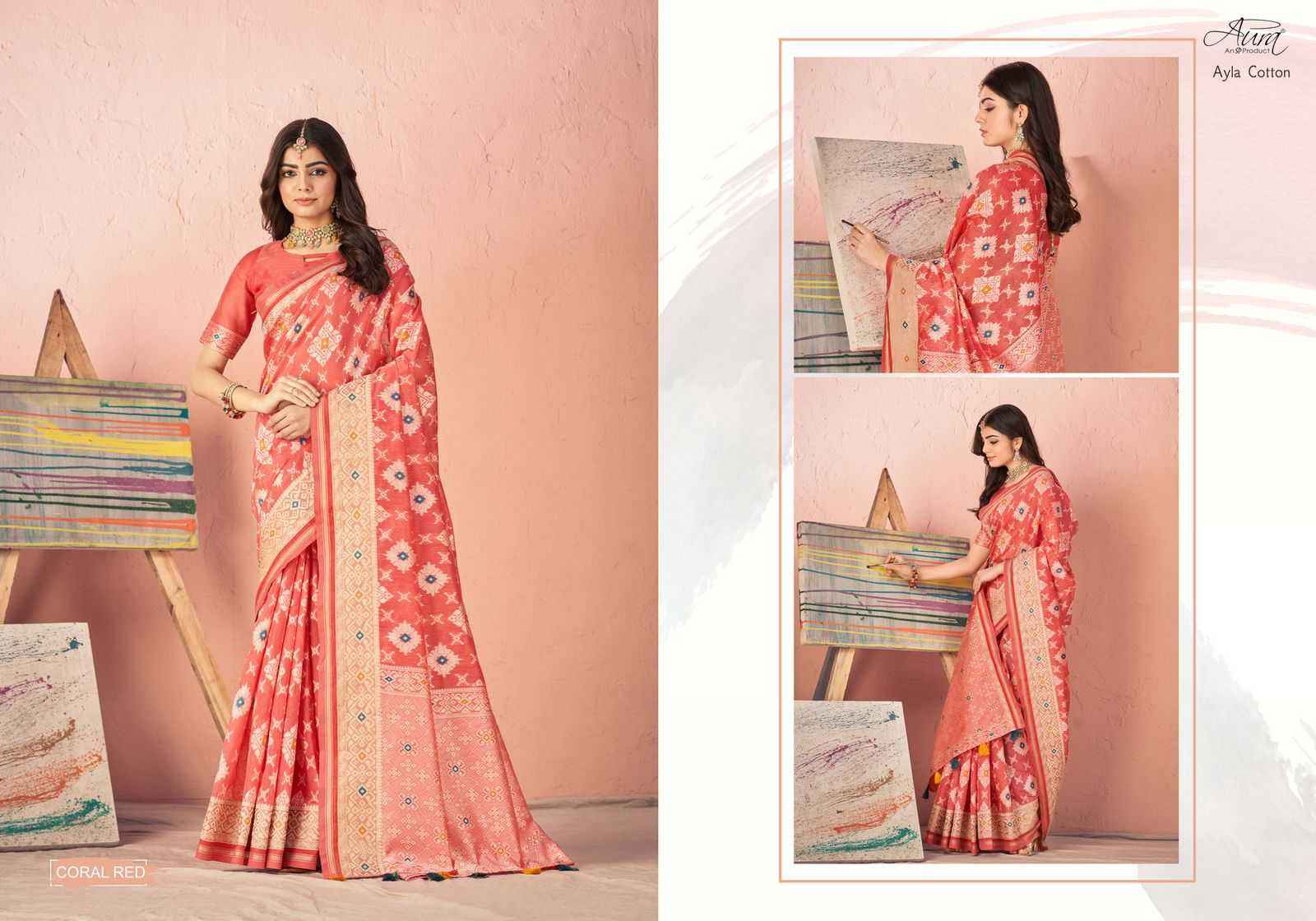 AURA SAREE AYLA COTTON COMFORTABLE TO WEAR SAREES