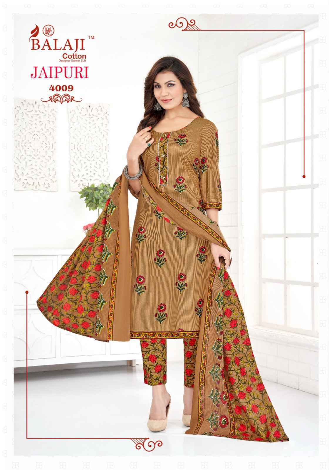 Balaji Jaipuri Vol 4 Cotton Readymade Suits 12 Pcs Catalog  - Wholesale Factory Price