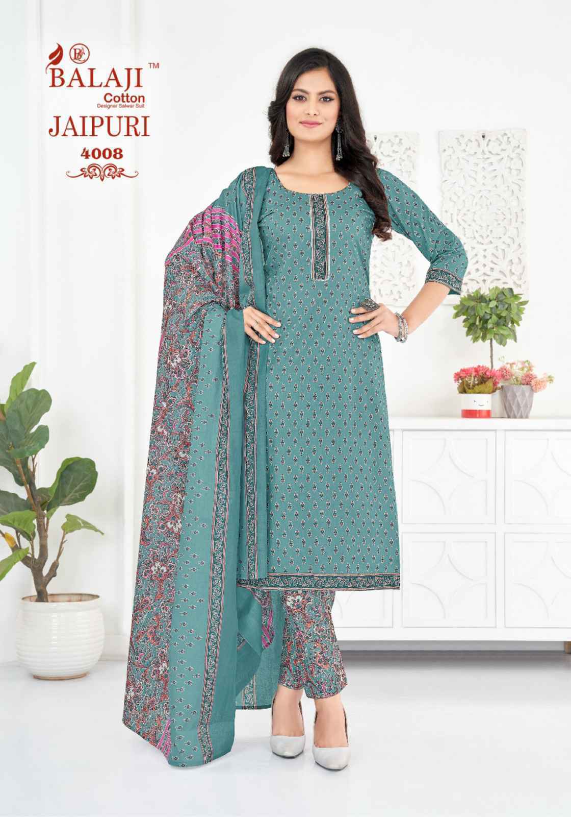 Balaji Jaipuri Vol 4 Cotton Readymade Suits 12 Pcs Catalog  - Wholesale Factory Price