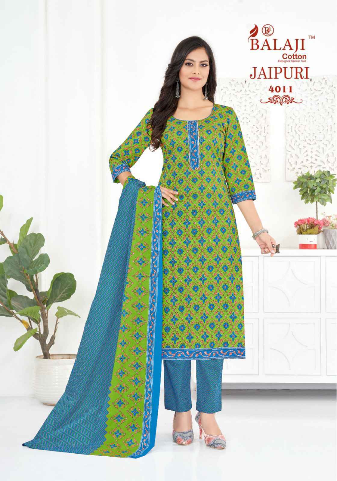 Balaji Jaipuri Vol 4 Cotton Readymade Suits 12 Pcs Catalog  - Wholesale Factory Price