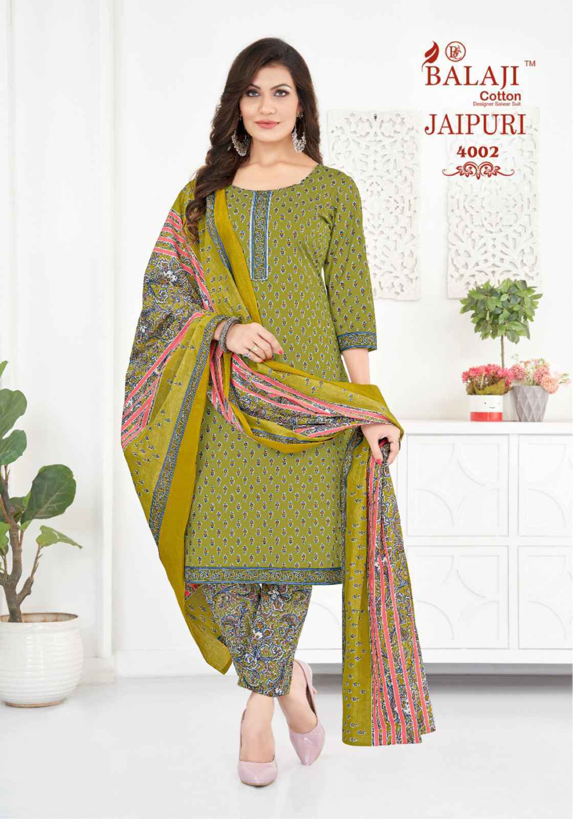 Balaji Jaipuri Vol 4 Cotton Readymade Suits 12 Pcs Catalog  - Wholesale Factory Price