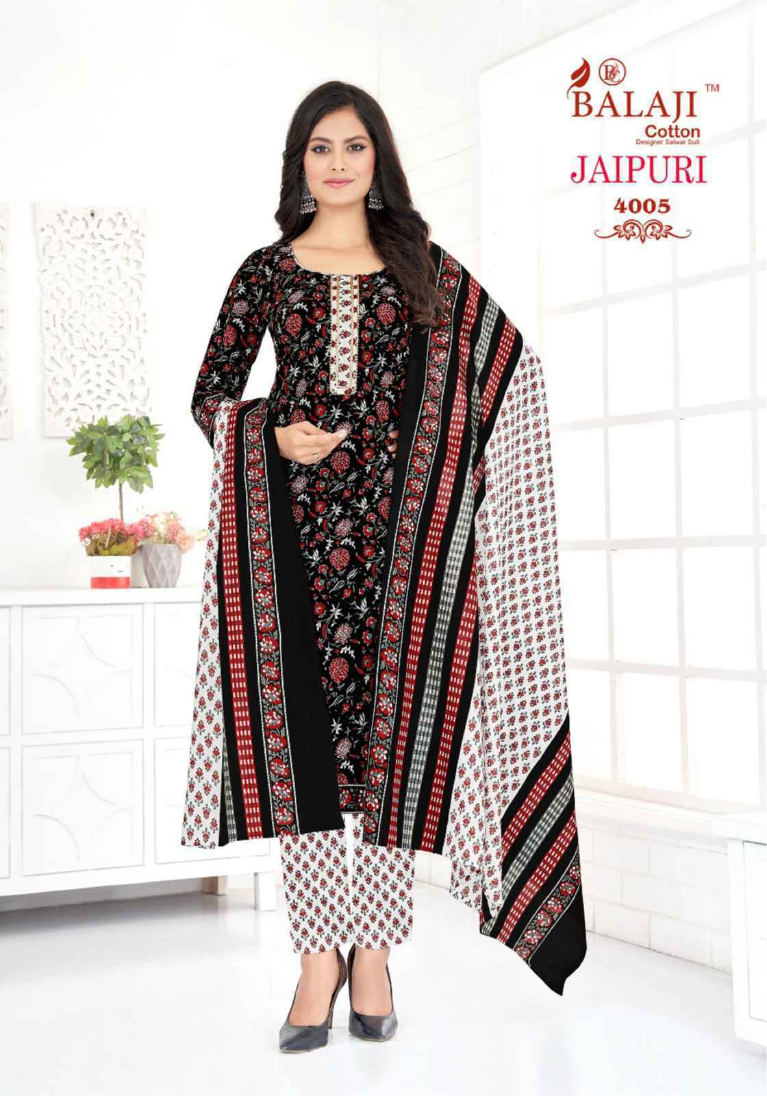 Balaji Jaipuri Vol 4 Cotton Readymade Suits 12 Pcs Catalog  - Wholesale Factory Price