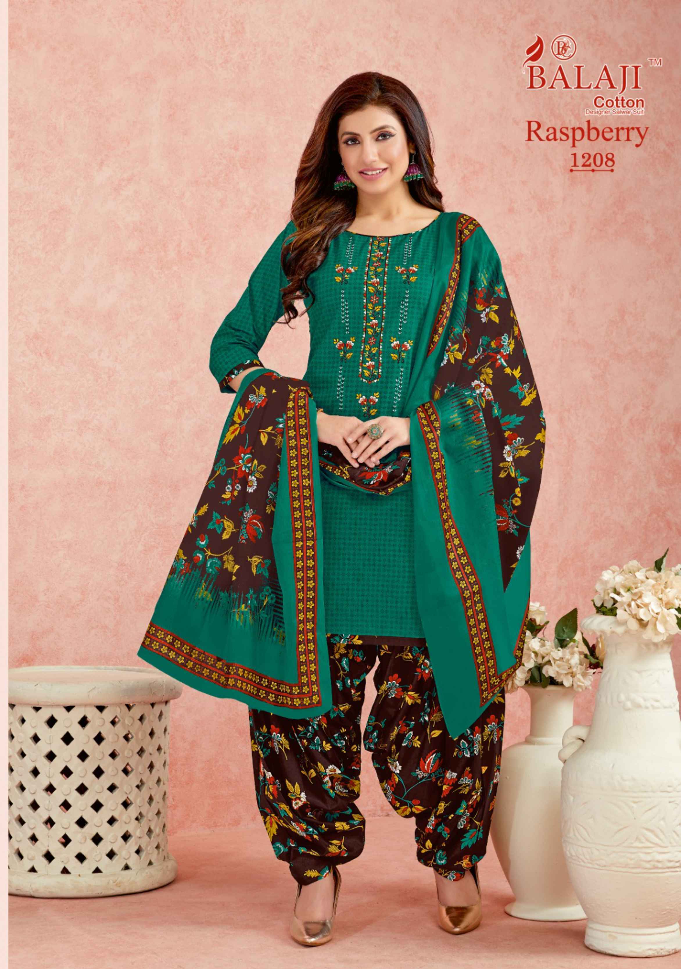Balaji Raspberry Vol 12 Cotton Dress Material 12 pcs Catalogue - Wholesale Factory Price