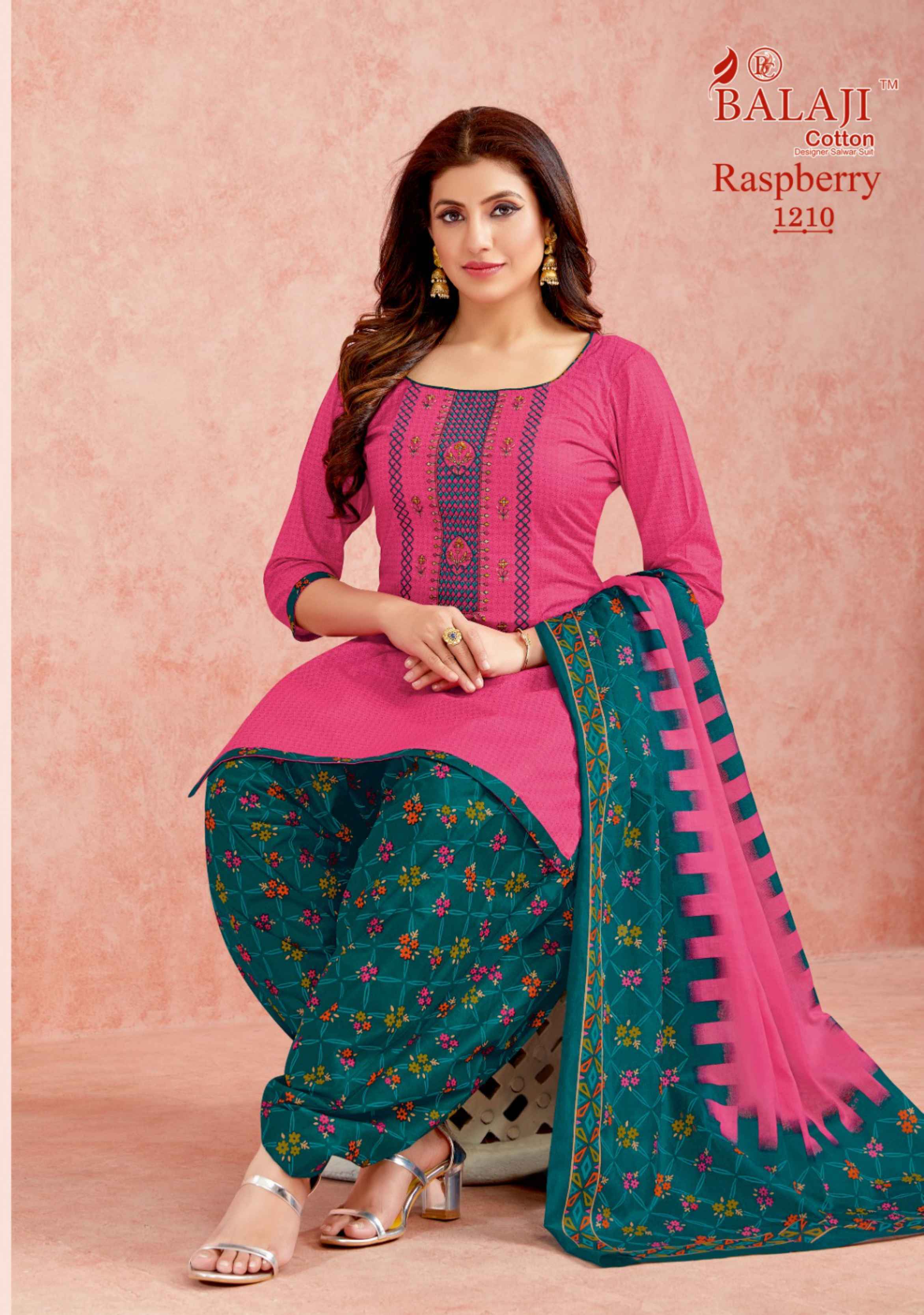 Balaji Raspberry Vol 12 Cotton Dress Material 12 pcs Catalogue - Wholesale Factory Price