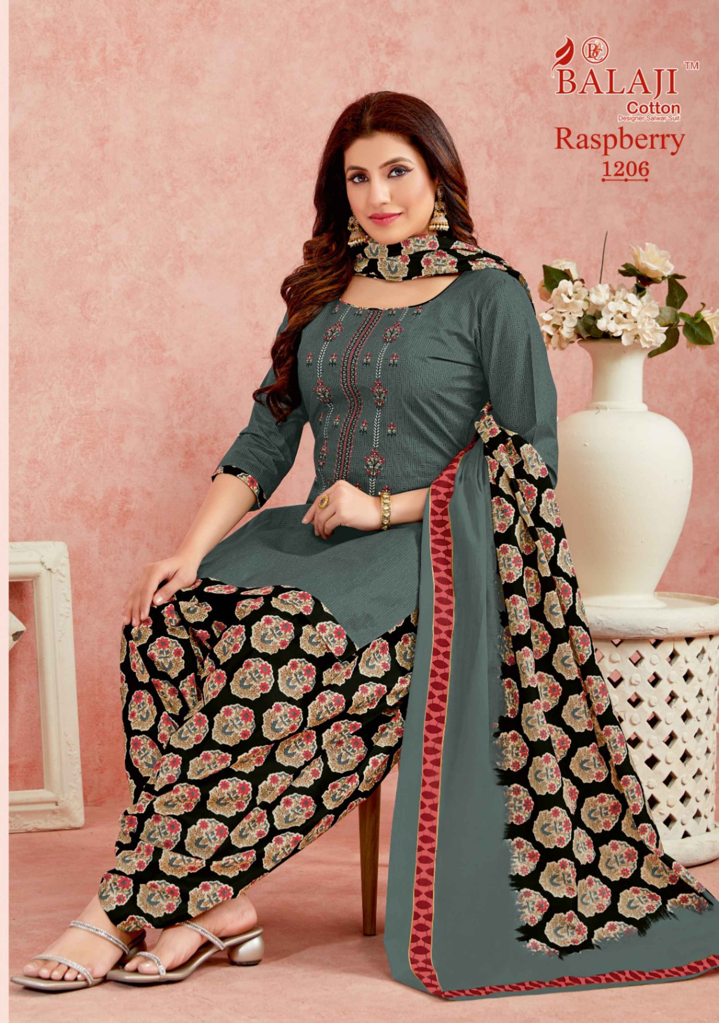 Balaji Raspberry Vol 12 Cotton Dress Material 12 pcs Catalogue - Wholesale Factory Price