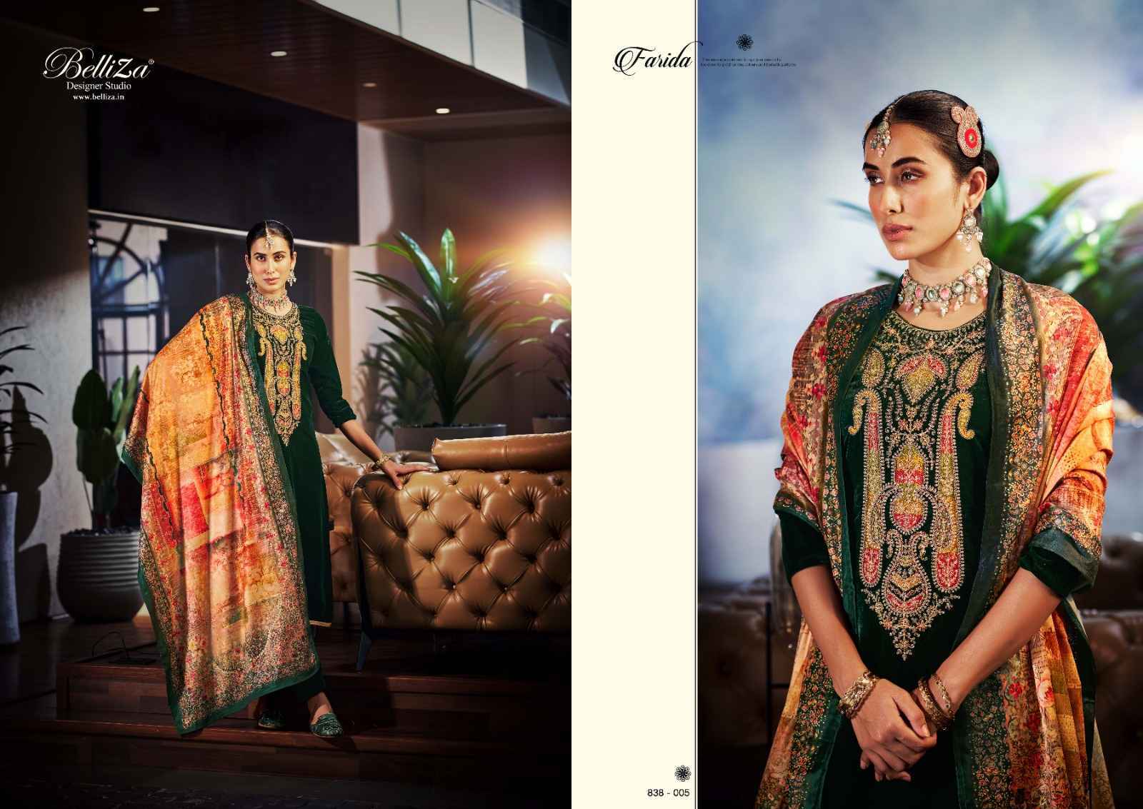 Belliza Farida Velvet Dress Material 6 pcs Catalogue - Wholesale Factory