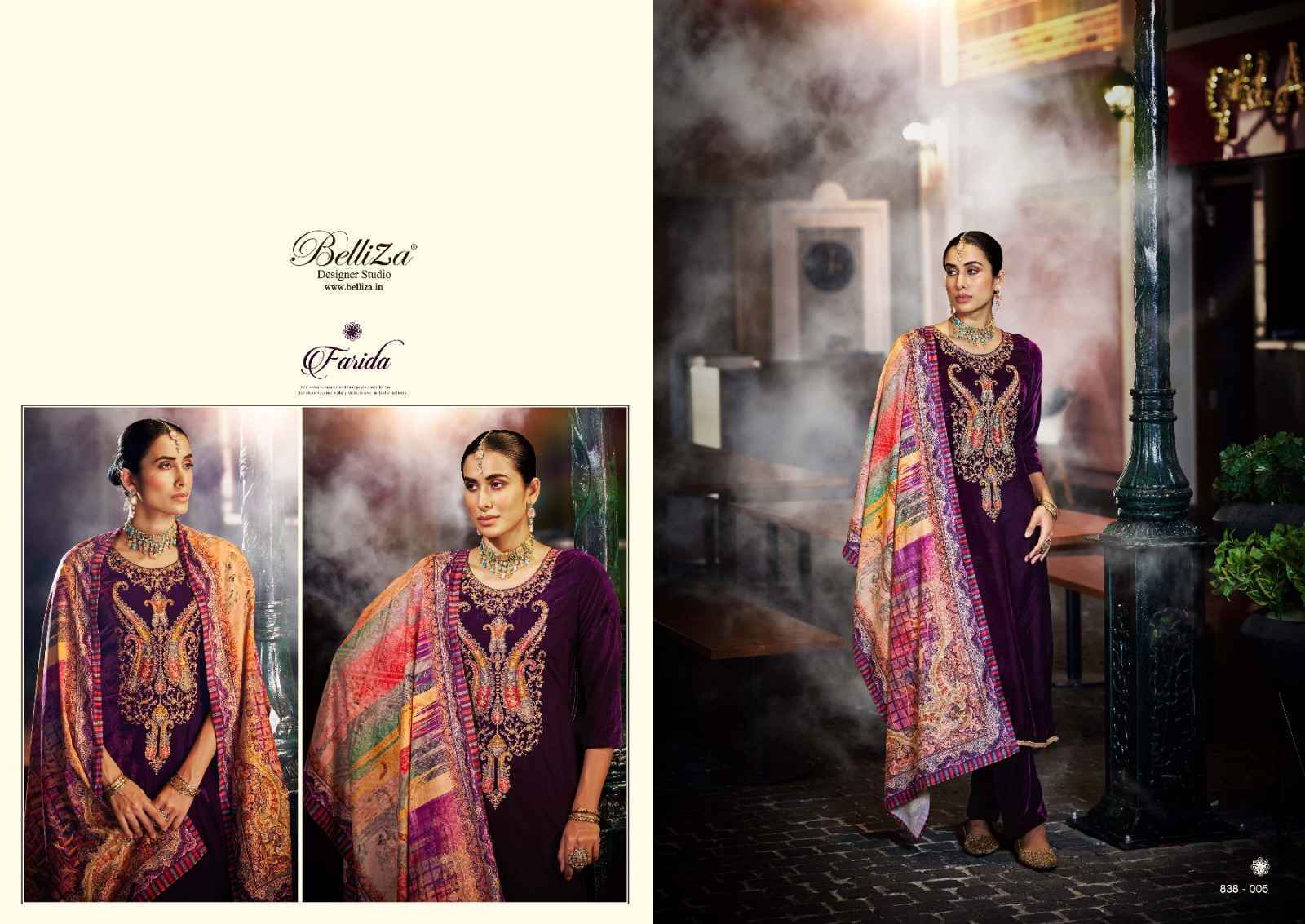 Belliza Farida Velvet Dress Material 6 pcs Catalogue - Wholesale Factory