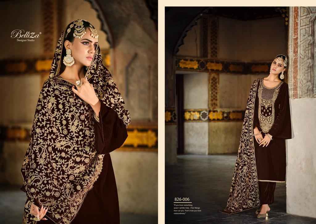 Belliza Nagina Velvet Dress Material 6 pcs Catalogue - Wholesale Factory